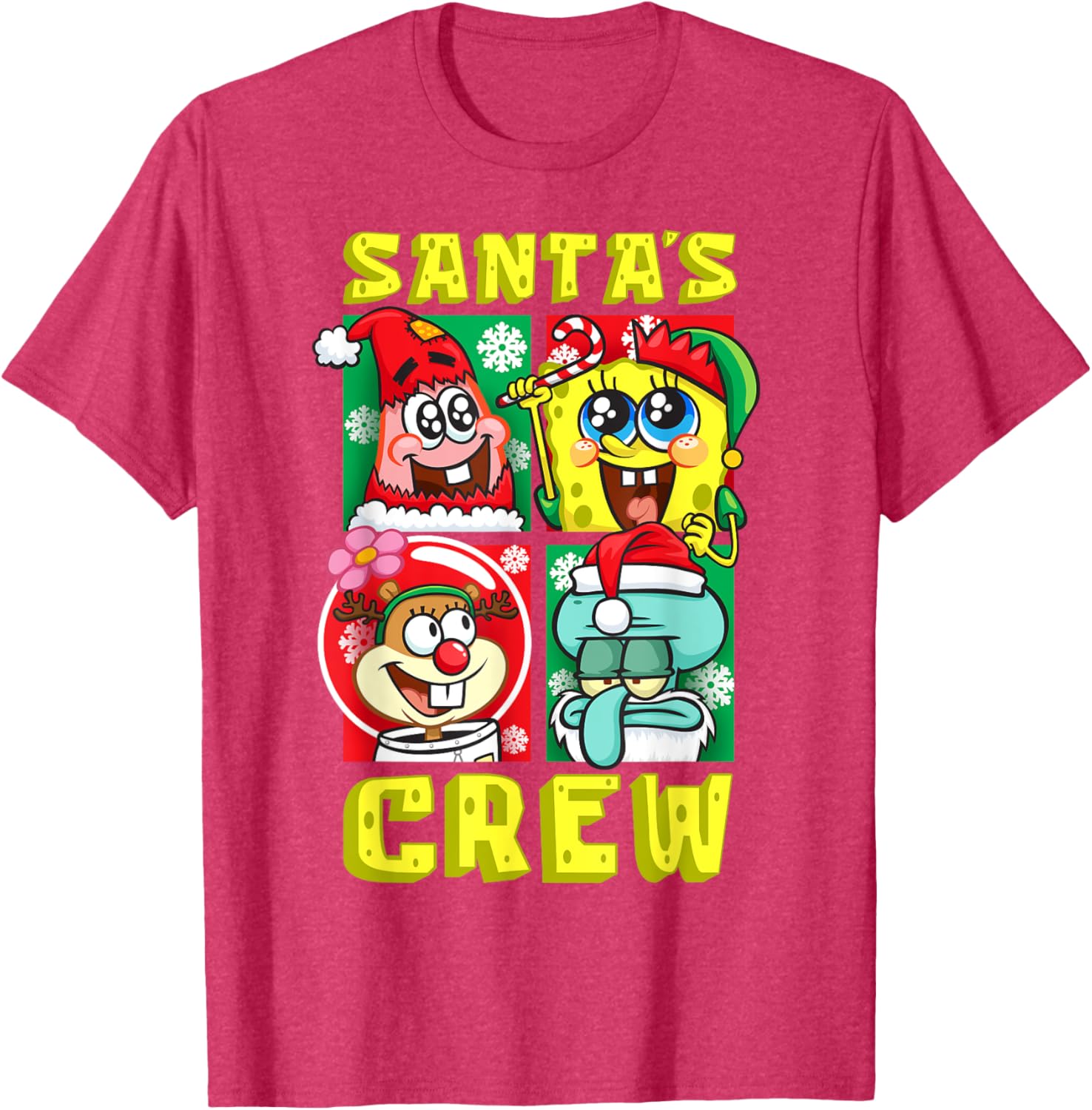 Mademark SpongeBob Christmas Crew Fun T-Shirt with Santa Patrick Sandy Squidward - 23