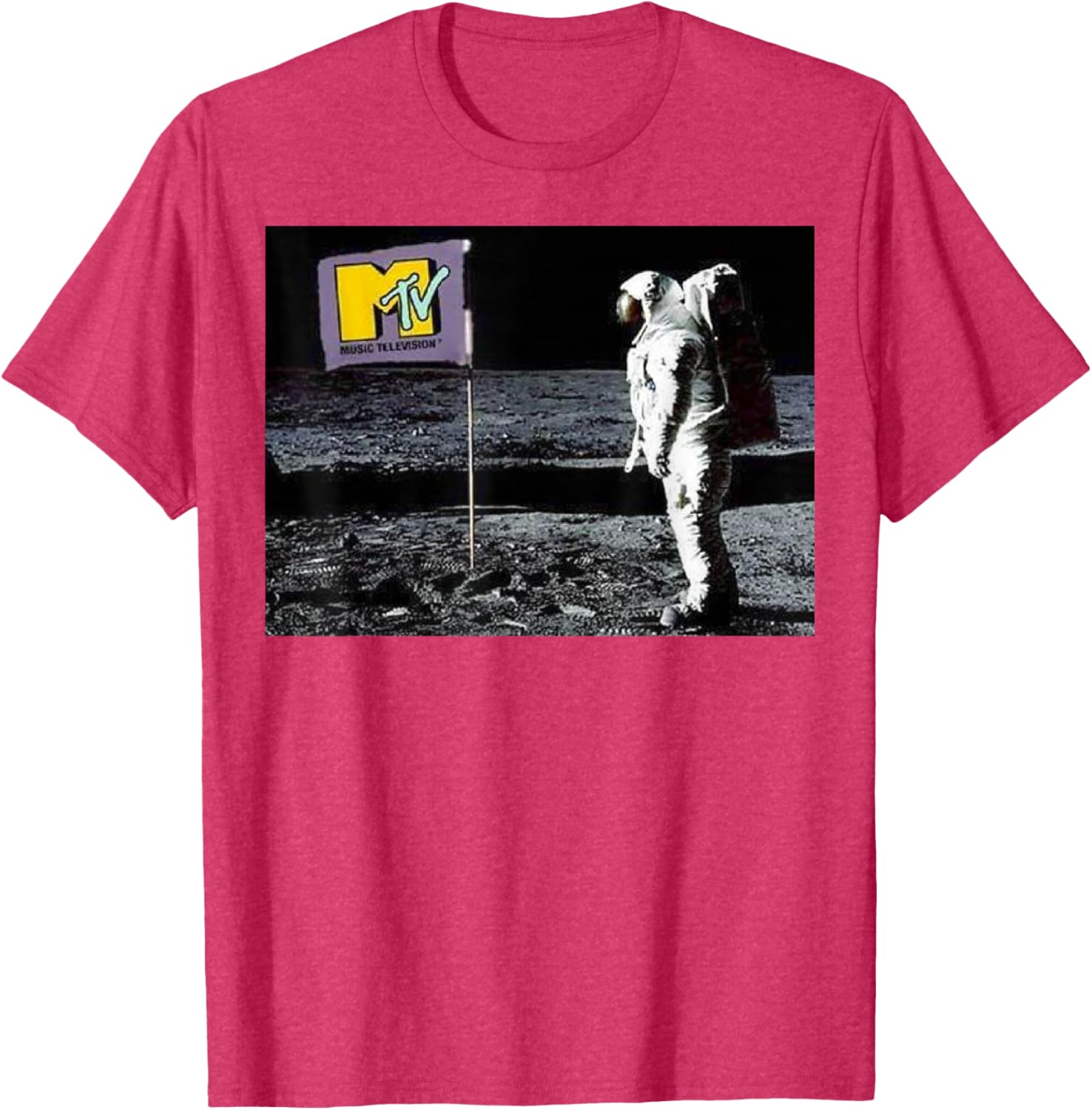 MTV Man On The Moon Logo Graphic Tee Short Sleeve T-Shirt for Fans - 7