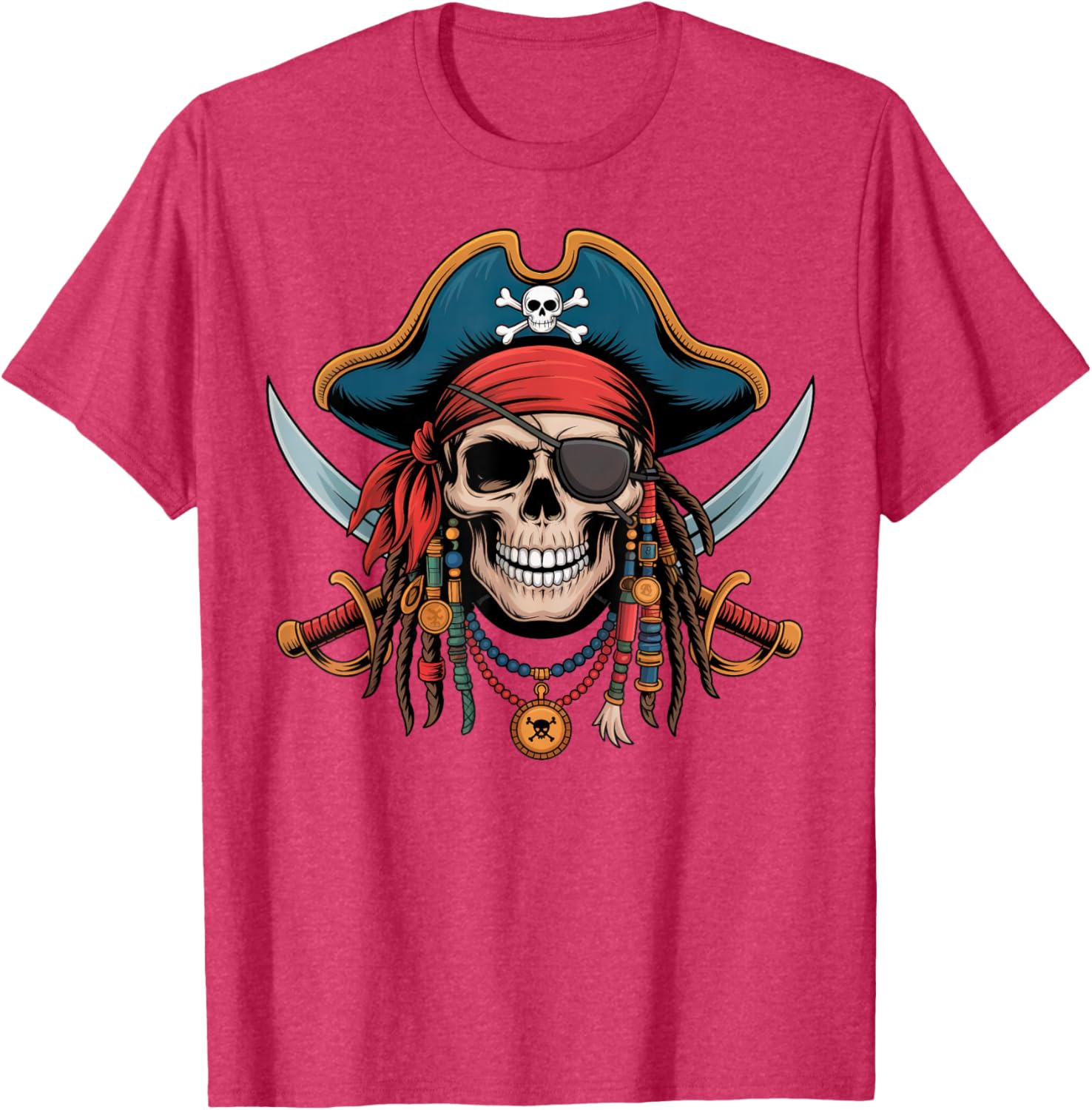 Pirate Skull and Crossbones Skeleton Halloween T-Shirt for Men and Boys - 23