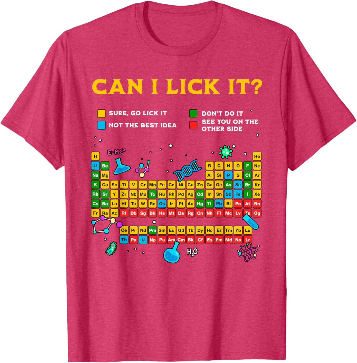 Funny Can I Lick It Periodic Table T-Shirt for Science Teachers and Students - 17