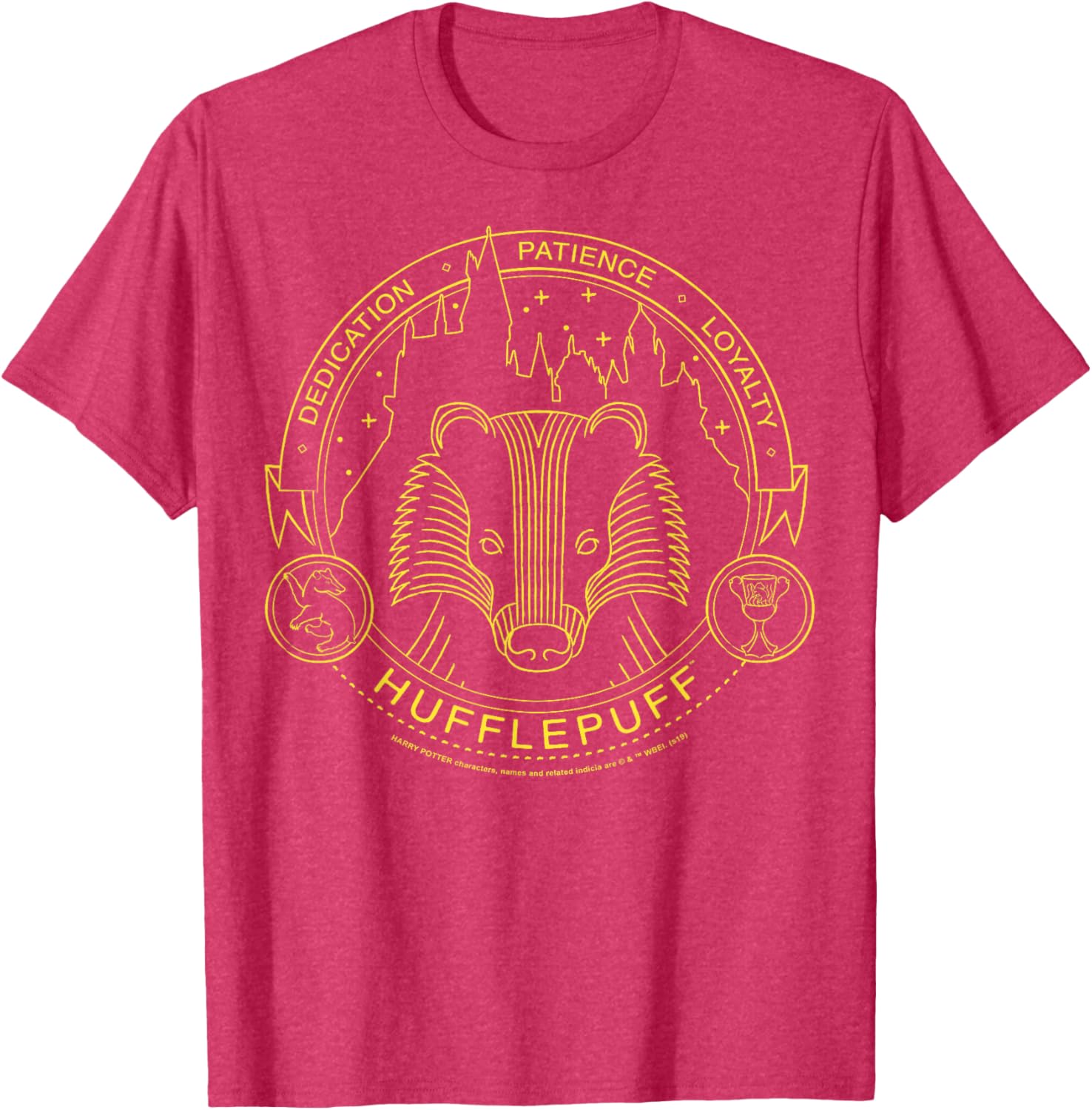 Harry Potter Hufflepuff Symbol Line Art T-Shirt for Fans and Collectors - 6