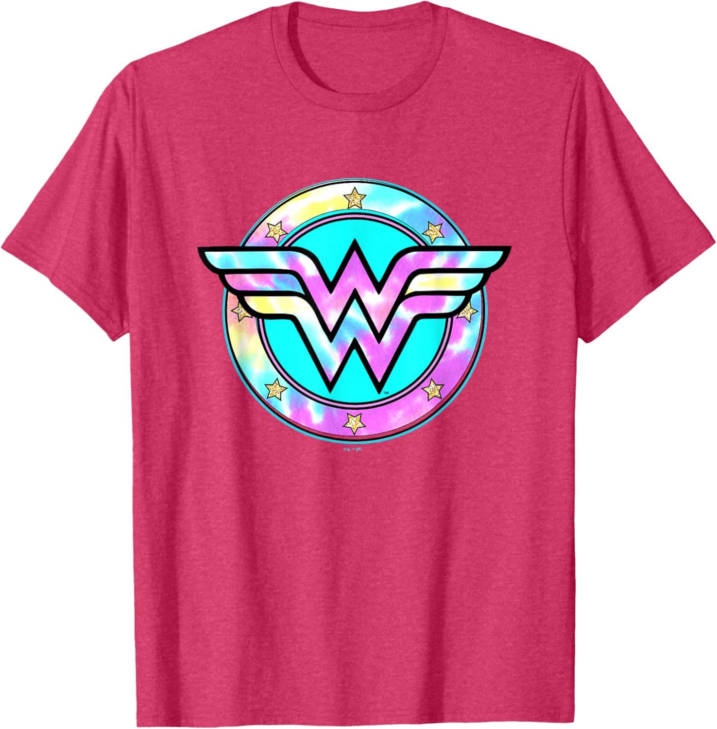 Wonder Woman Rainbow Tie-Dye Superhero Badge T-Shirt for Fans - 2