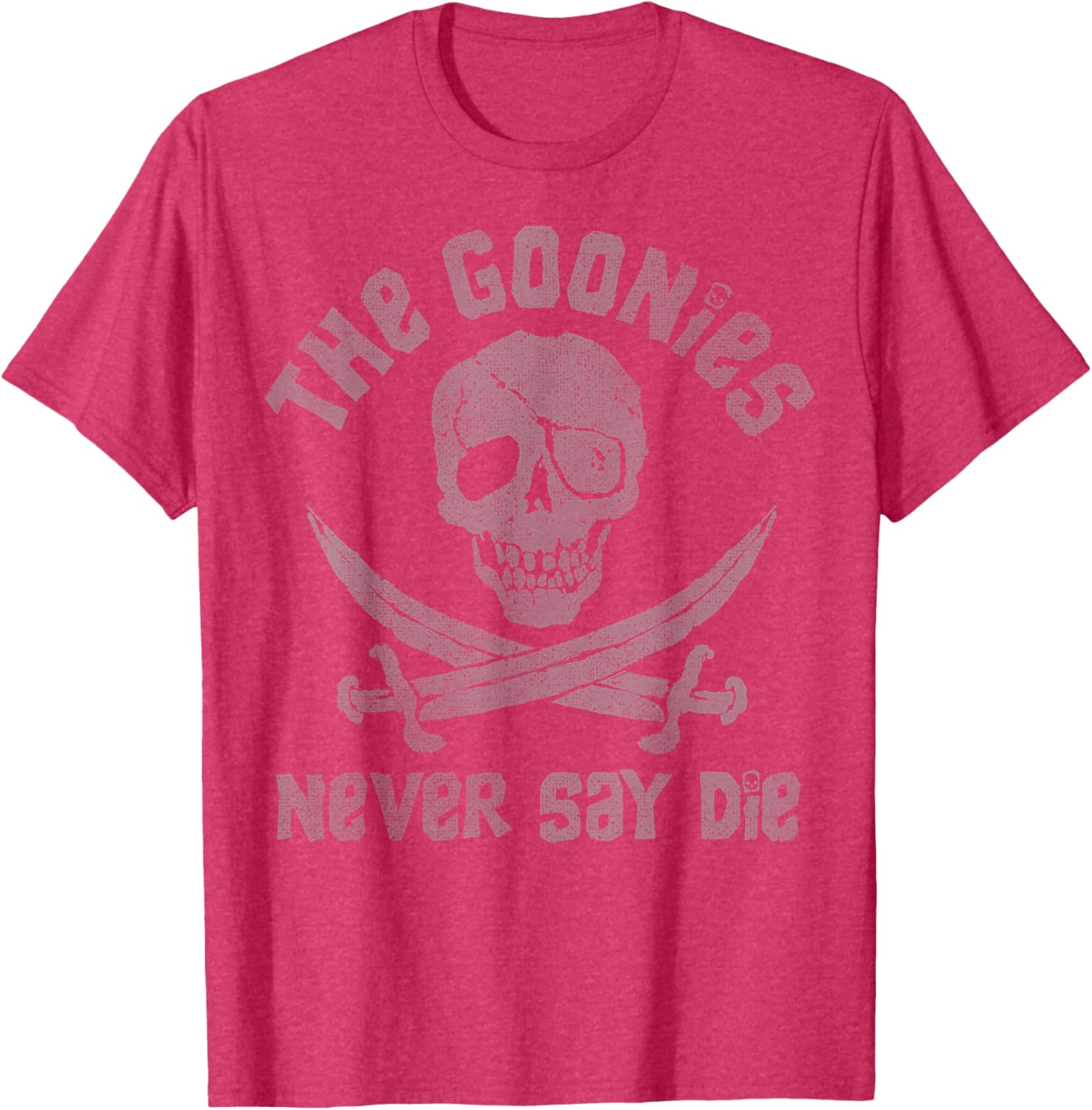 The Goonies Never Say Die Distressed Skull Swords Logo T-Shirt - 1