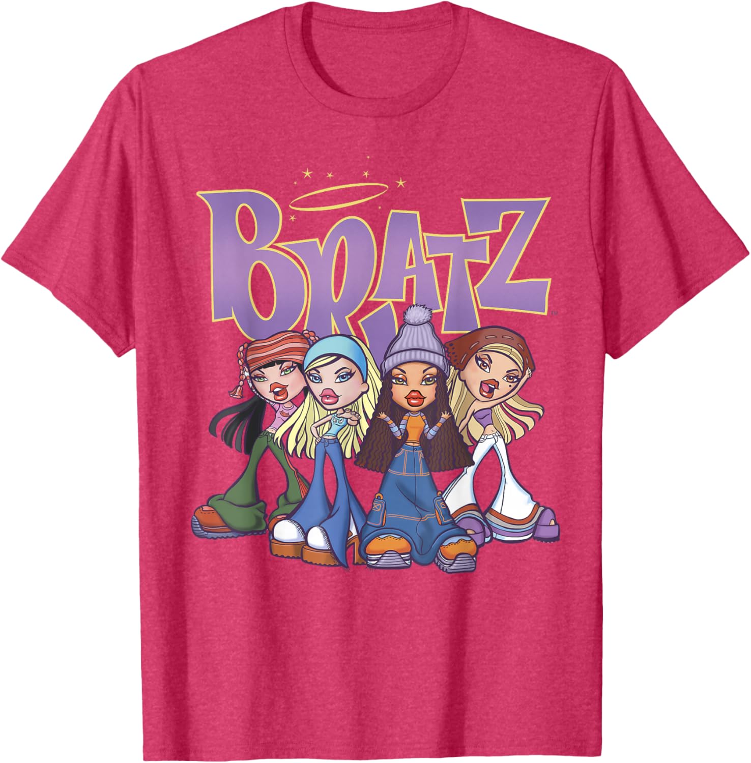 Bratz Original Four Group Shot Logo T-Shirt for Trendy Fashion Lovers - 1