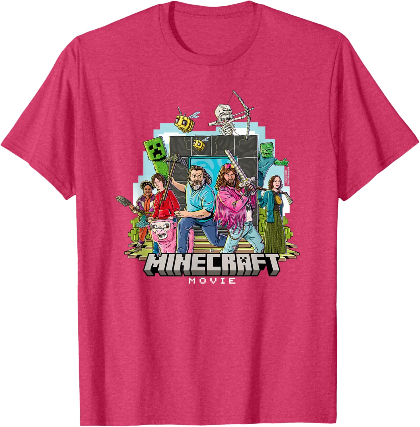 Minecraft Movie Character Group Shot T-Shirt in Cartoon Style - 9