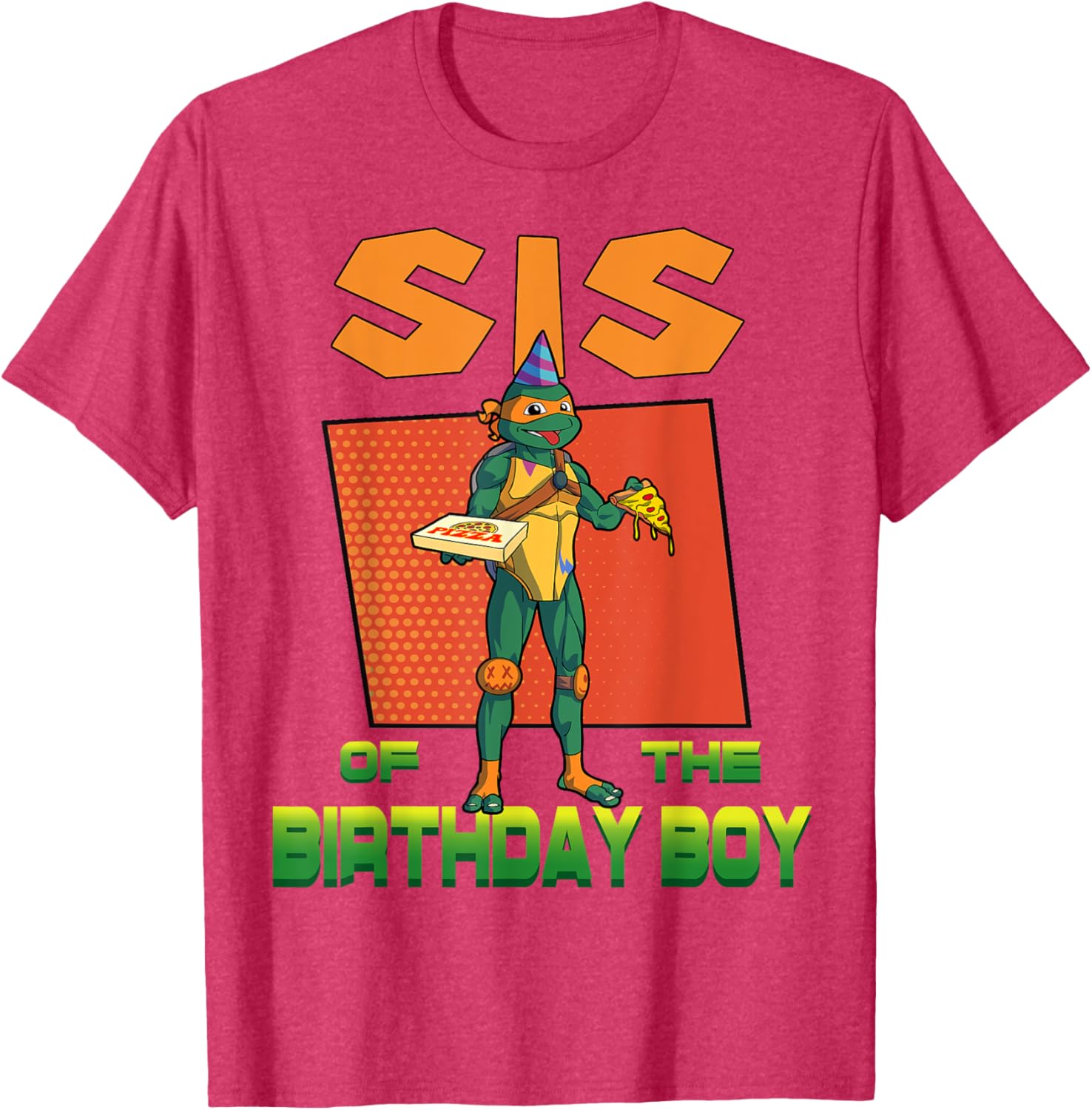 Mademark Teenage Mutant Ninja Turtles Mikey Pizza Birthday Party T-Shirt - 17