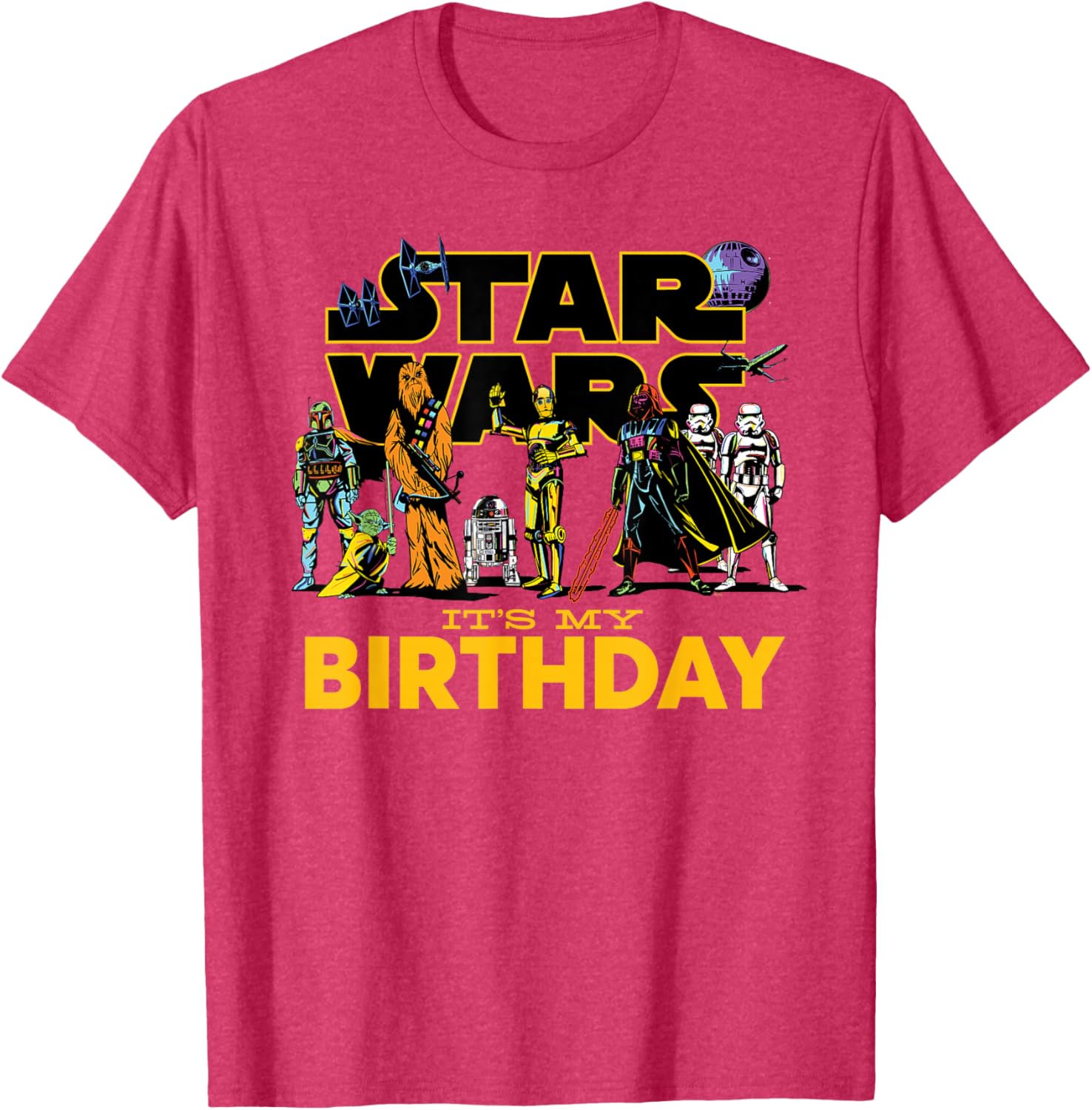 Star Wars Birthday T-Shirt for Kids Featuring Classic Characters Design - 8