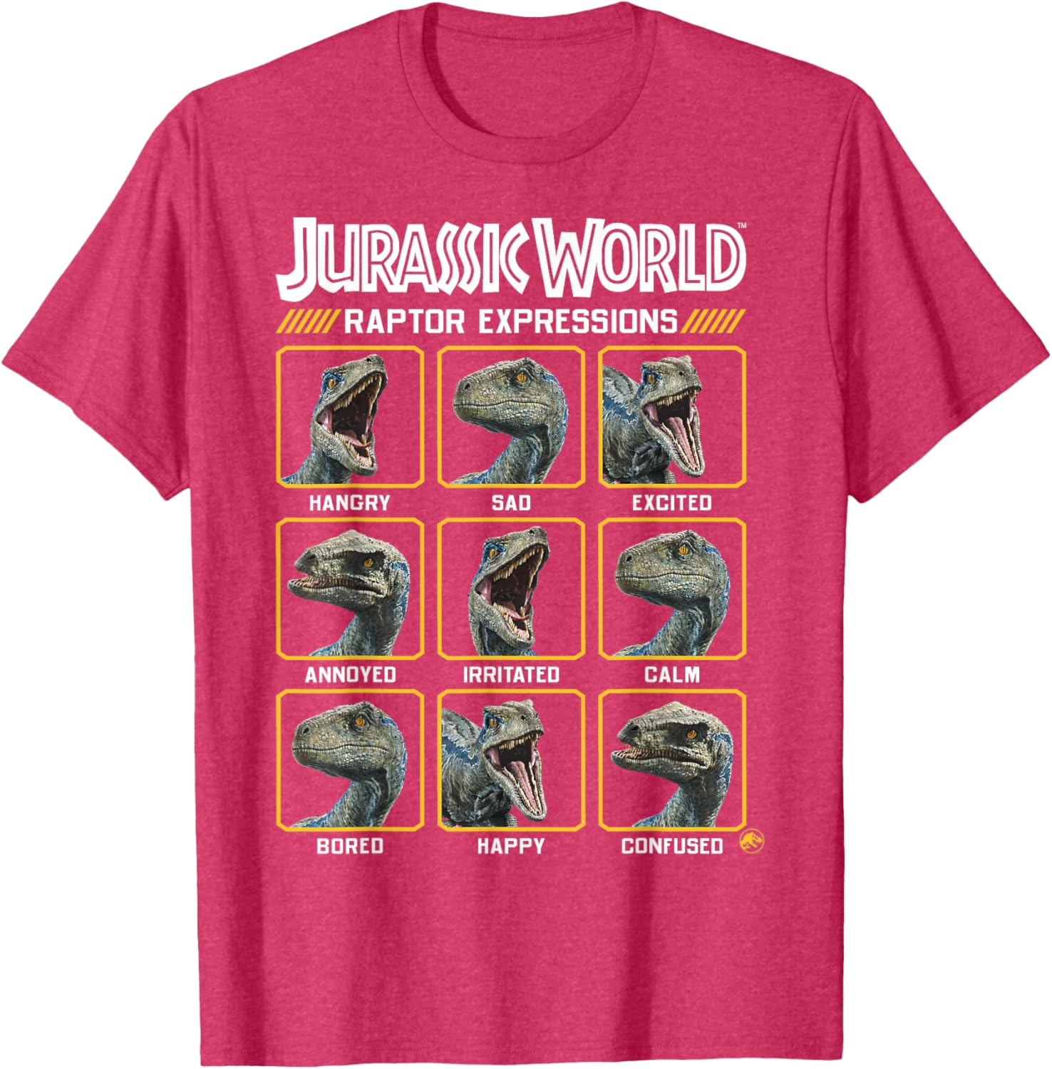 Jurassic World Blue Raptor Expressions Graphic Tee for Kids and Adults - 9