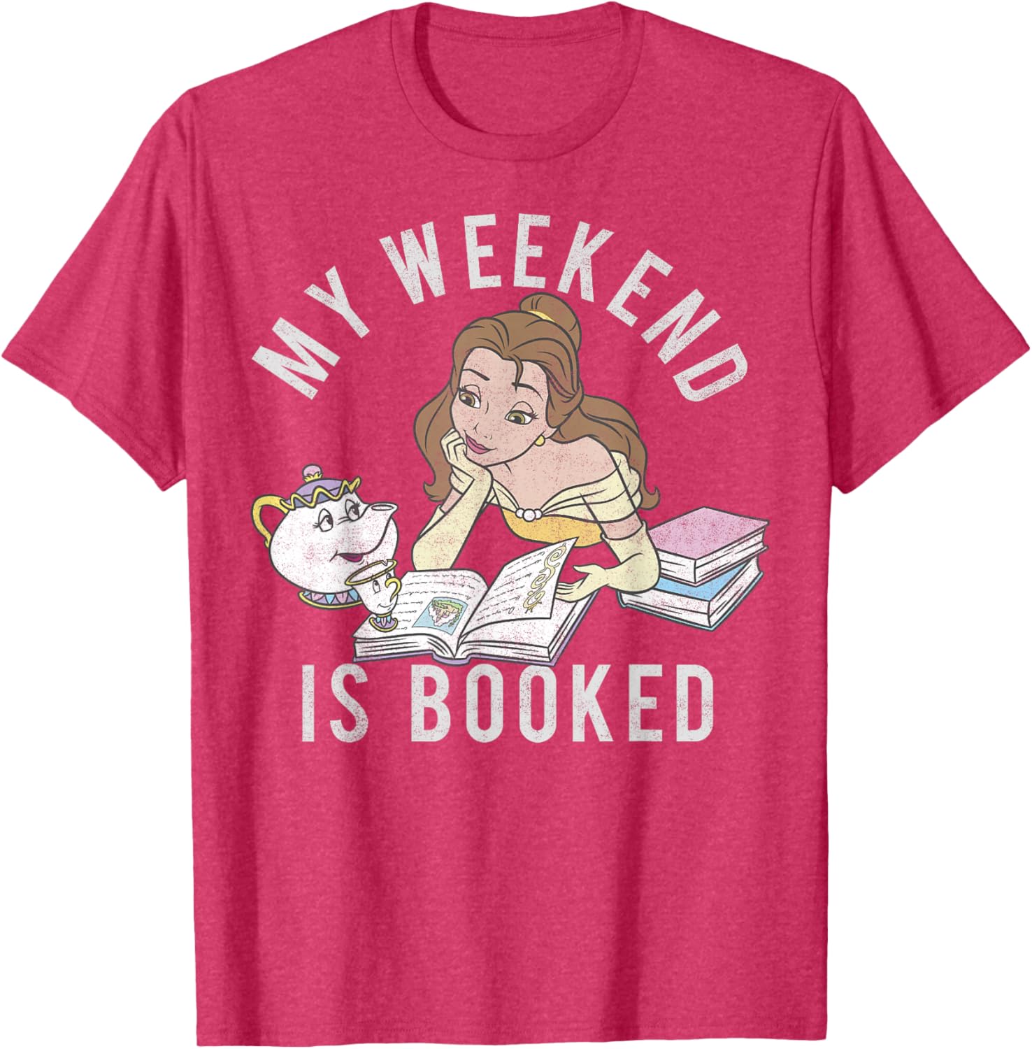 Disney Beauty and the Beast Belle My Weekend Is Booked T-Shirt Small - 5
