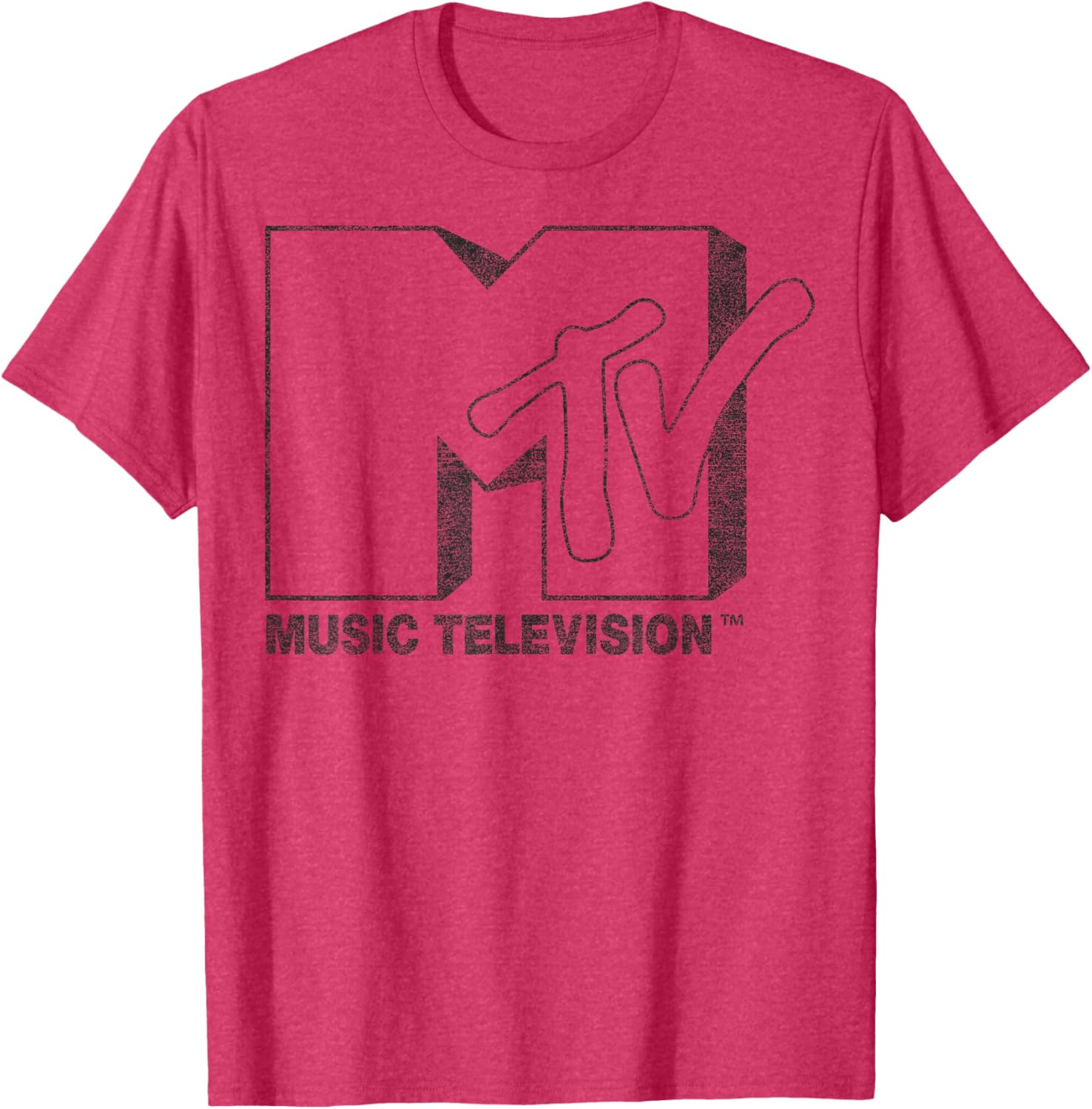 MTV Distressed Vintage Black and White Logo Graphic T-Shirt for Trendy Style - 3