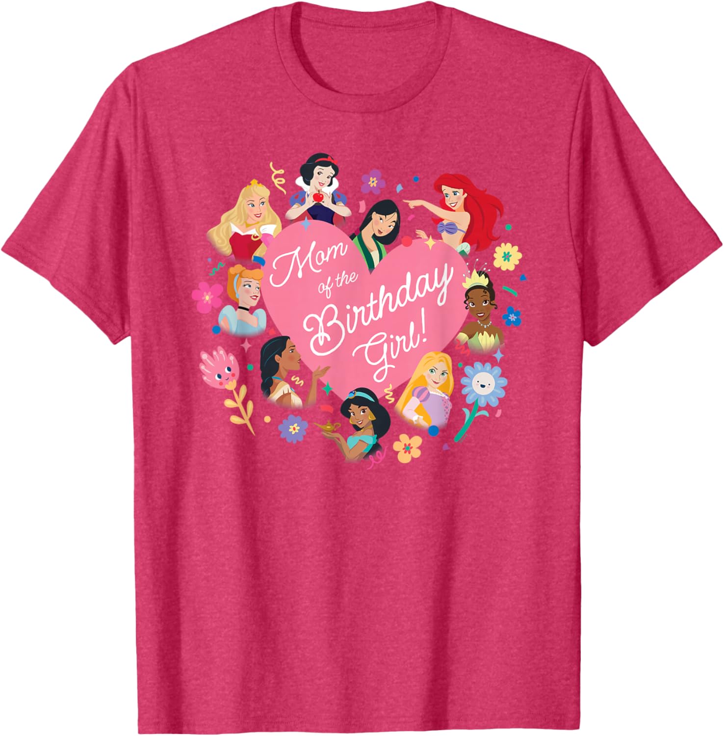 Disney Princess Heart T-Shirt for Birthday Girl's Mom - Cute Gift Idea - 3