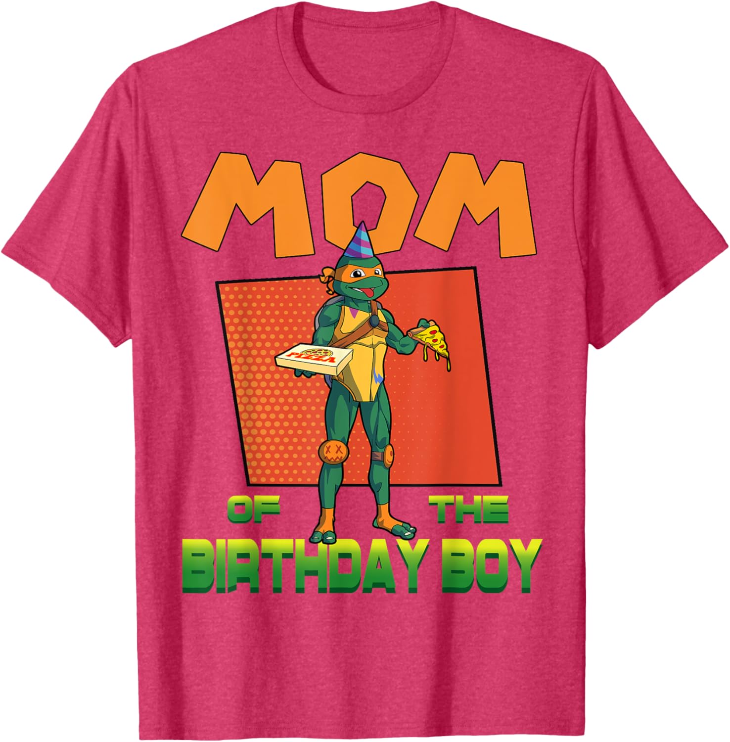 Mademark Teenage Mutant Ninja Turtles Mikey Birthday Pizza Party T-Shirt - 21