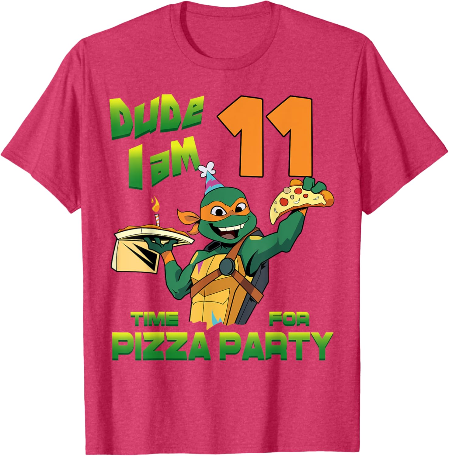 Mademark Teenage Mutant Ninja Turtles Mikey Pizza Birthday T-Shirt - 7