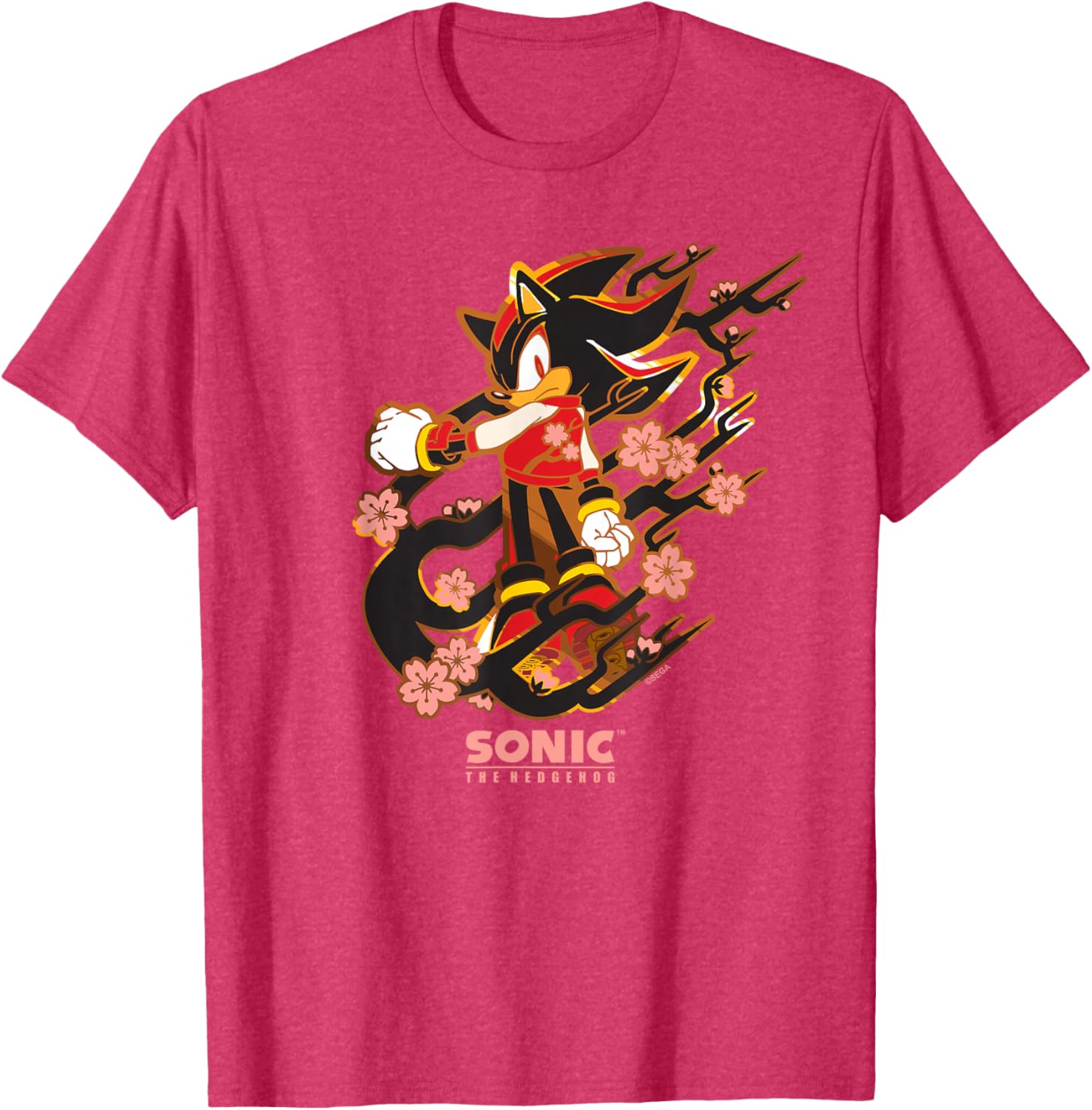Sonic the Hedgehog Shadow T-Shirt with Cherry Blossoms Design - 7