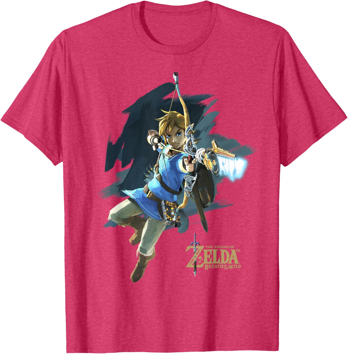 Legend Of Zelda Breath Of The Wild Link Archer Jump Shot T-Shirt - 4