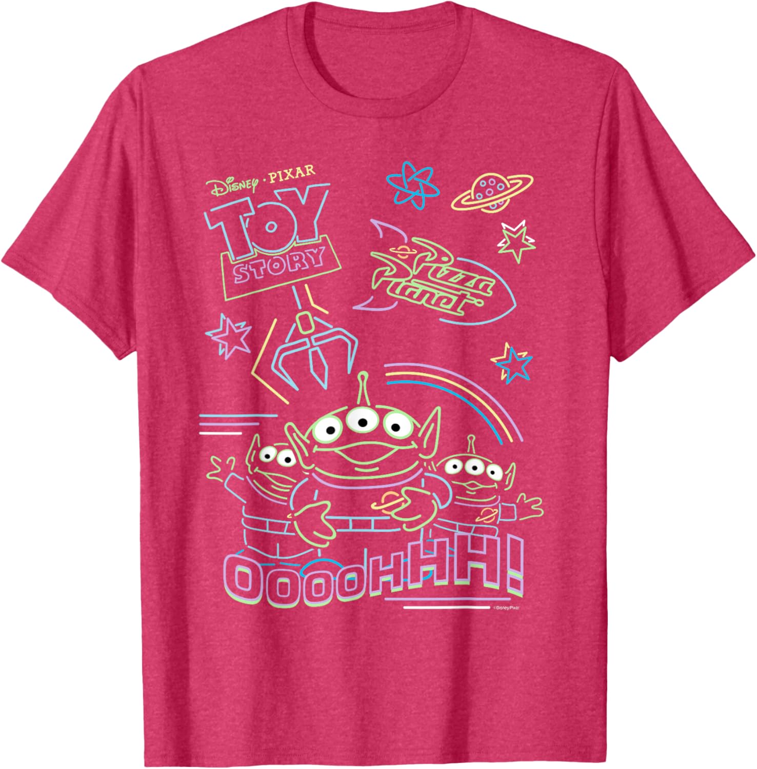 Toy Story Pizza Planet Aliens Neon T-Shirt for Kids and Adults - 13