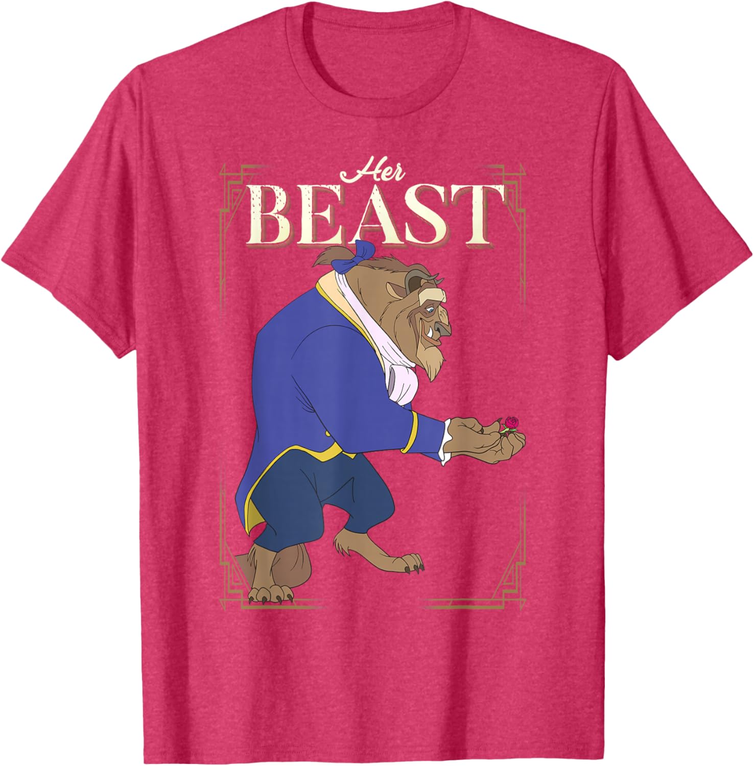 Disney Beauty and the Beast Her Beast Framed Portrait Graphic T-Shirt - 4