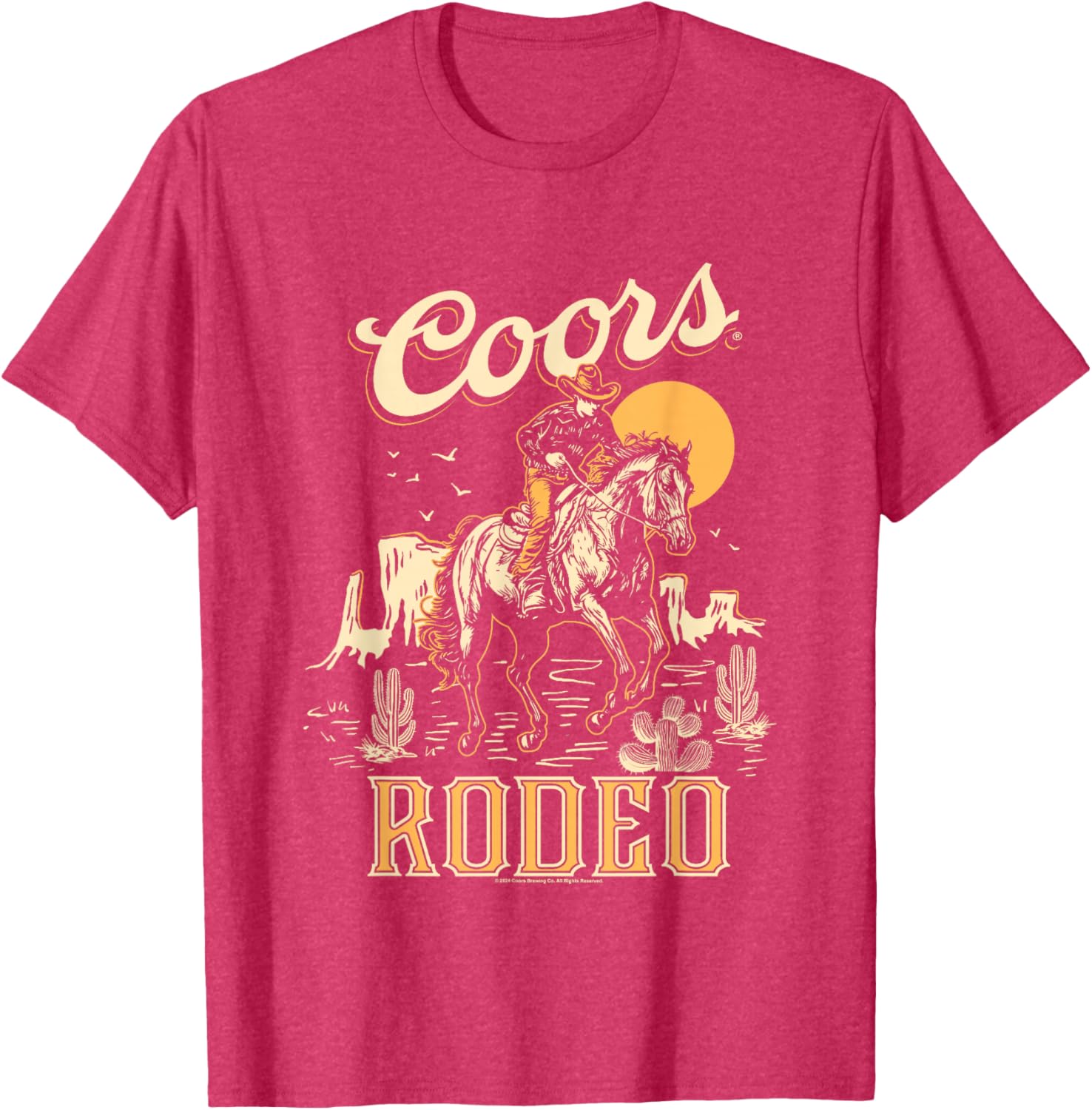 Coors Brewing Company Rodeo Vintage Big Chest Poster T-Shirt for Fans - 9