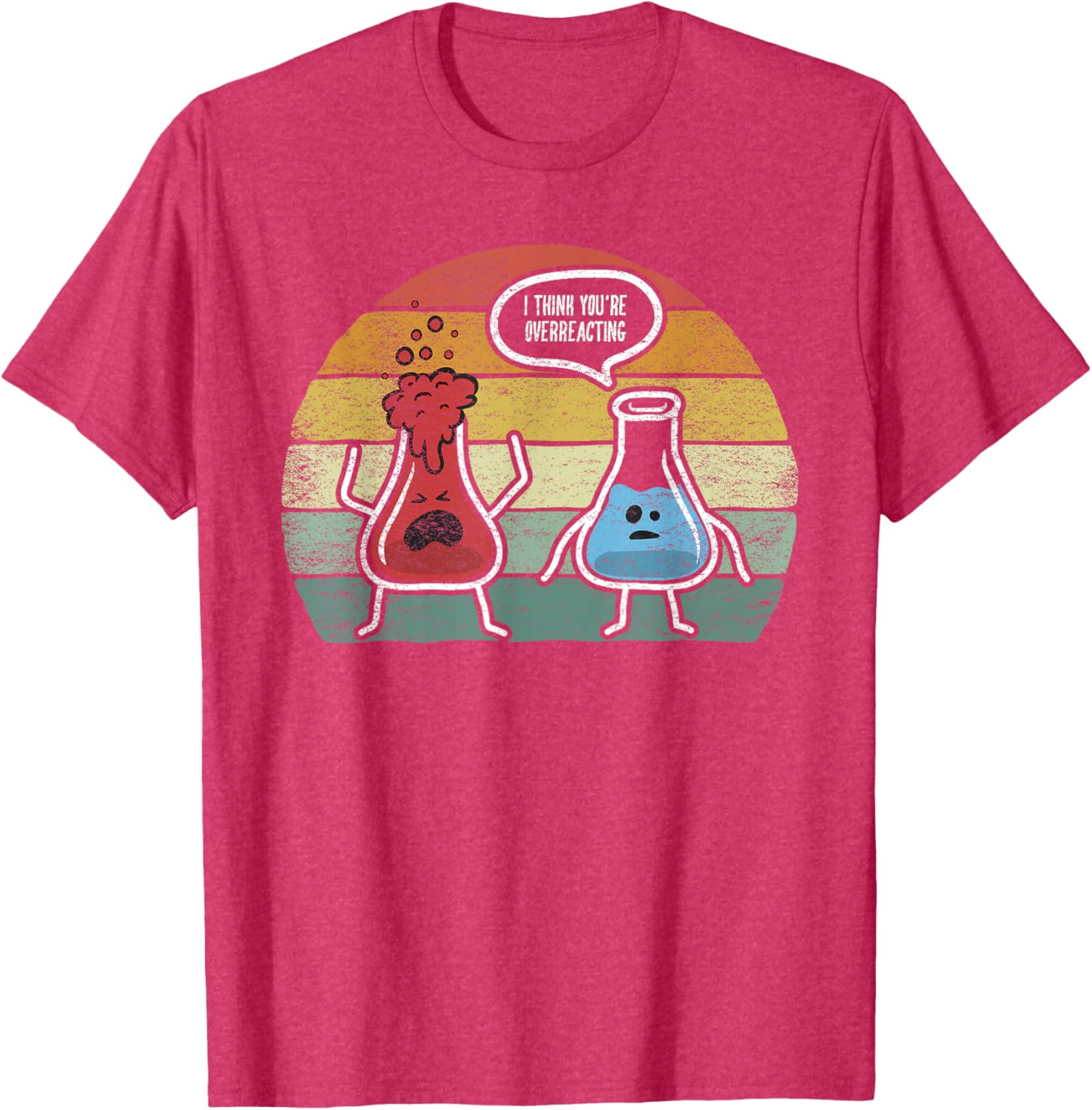 Vintage Nerd Chemistry T-Shirt I Think You're Overreacting Fun Design - 19