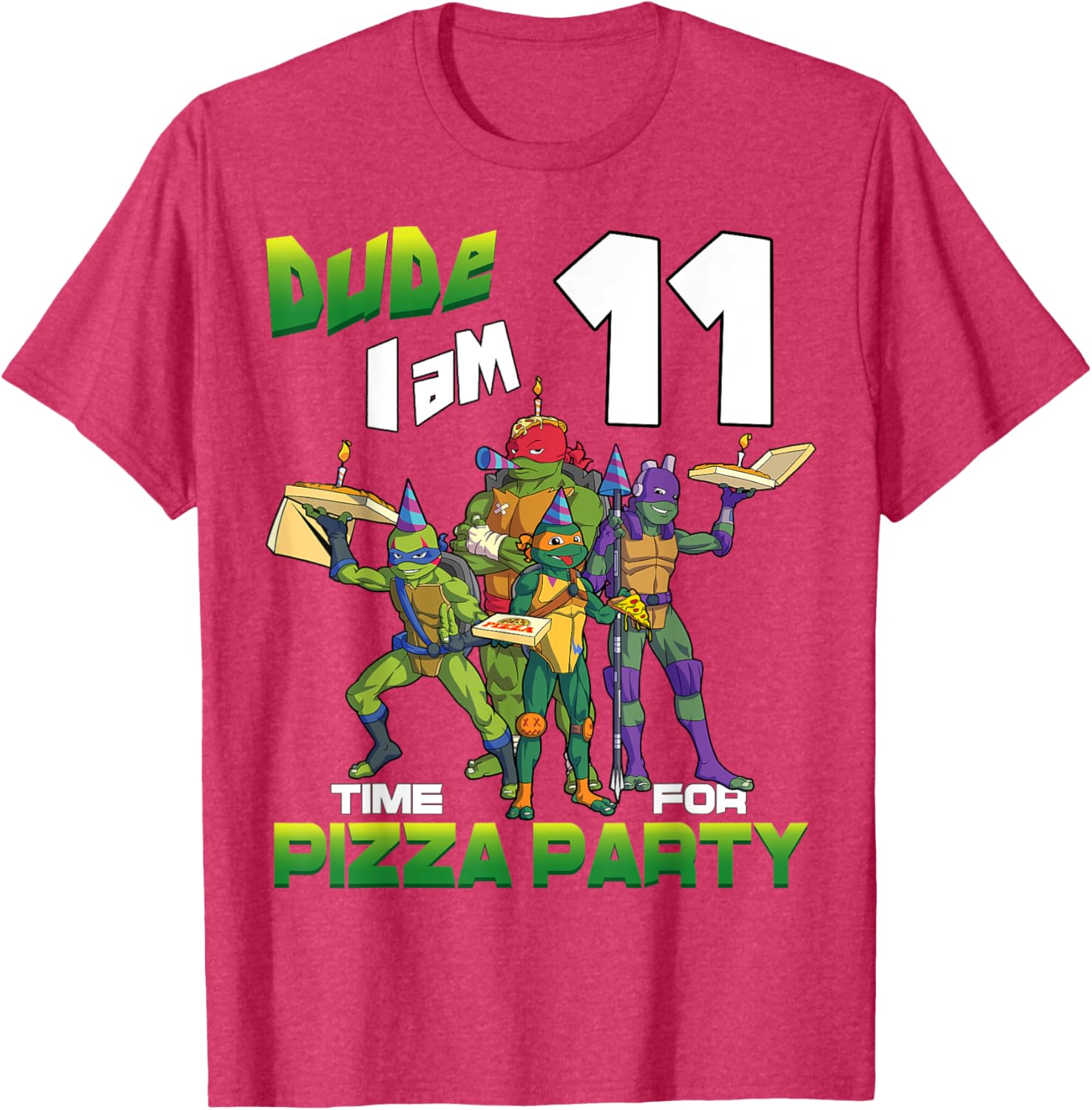 Mademark Teenage Mutant Ninja Turtles Pizza Birthday T-Shirt for Ages 11 - 5