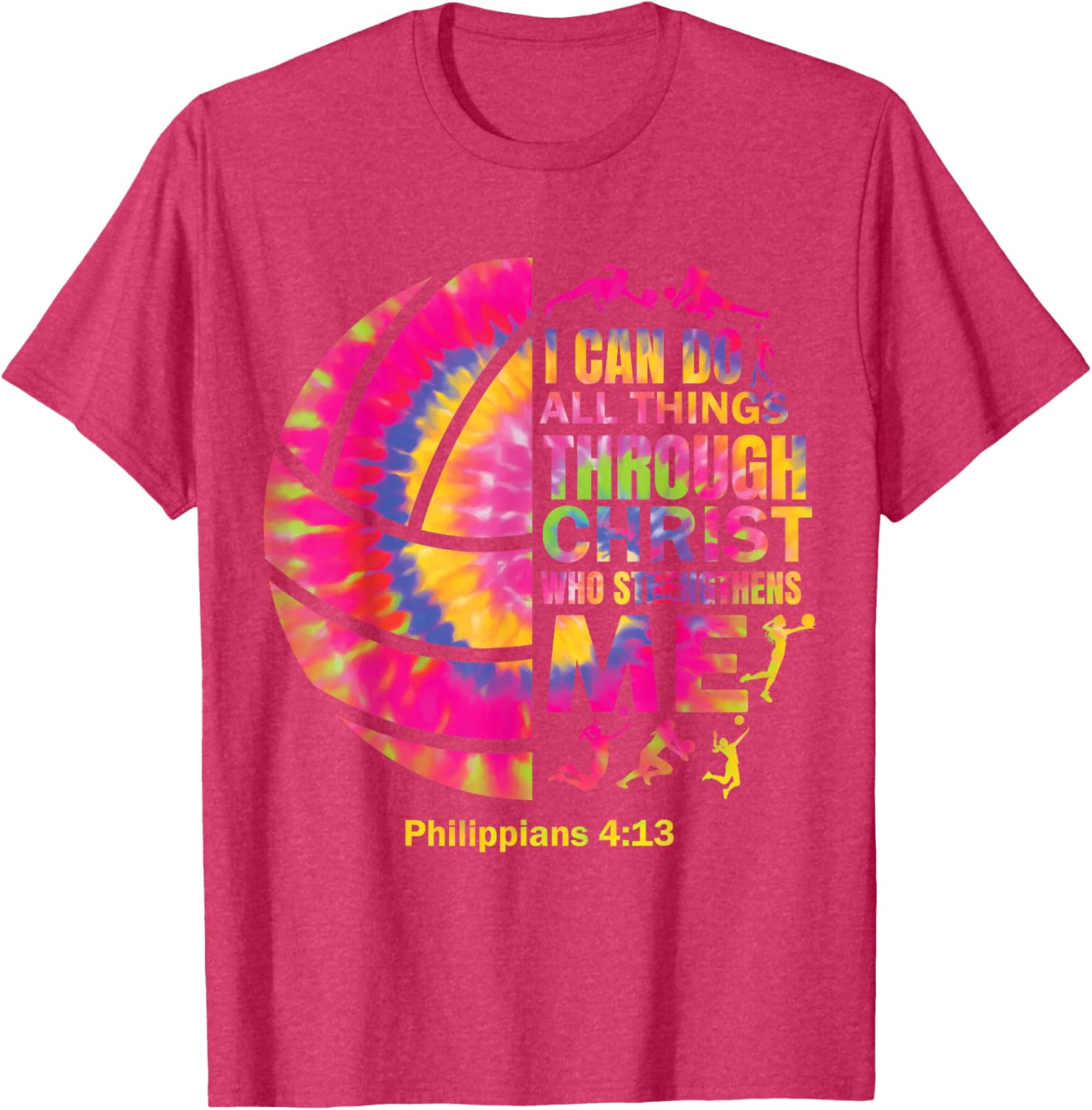Christian Tie Dye Volleyball T-Shirt for Teen Girls and Women - 18