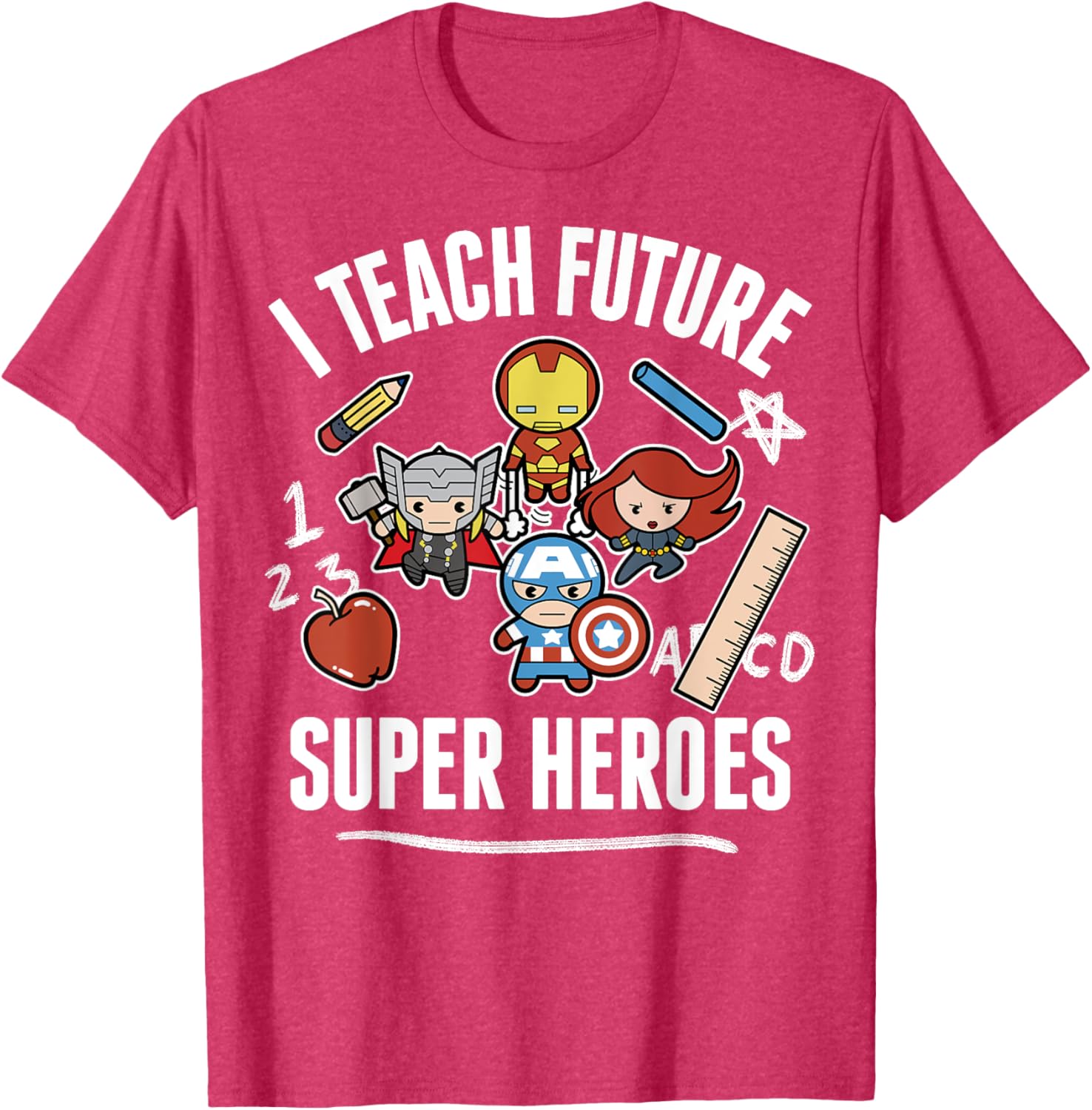Marvel Avengers Classic I Teach Super Heroes Graphic T-Shirt for Fans - 4