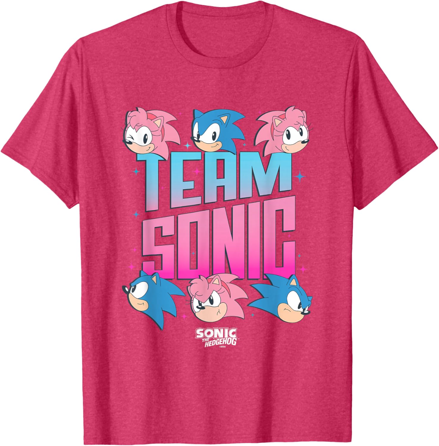 Sonic The Hedgehog Team Amy Rose Retro Logo T-Shirt for Fans - 7