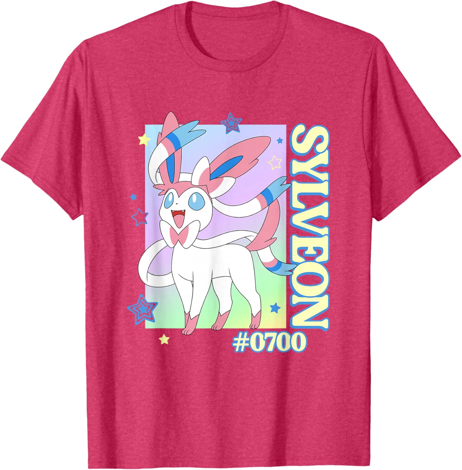 Colorful Pokemon Sylveon #0700 Unisex T-Shirt for Adults and Teens - 2