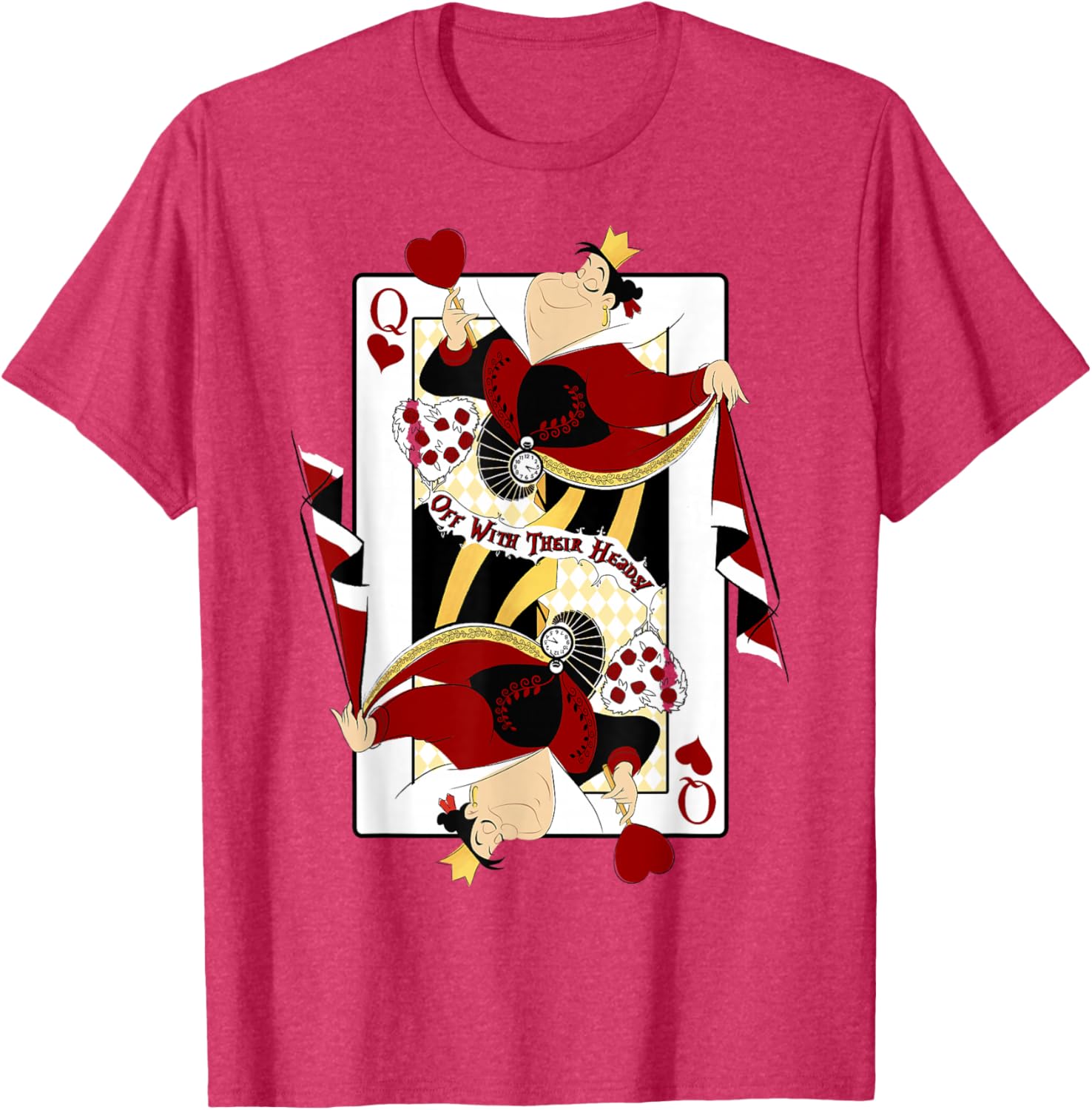 Queen of Hearts Playing Card T-Shirt for Disney Alice in Wonderland Fans - 1