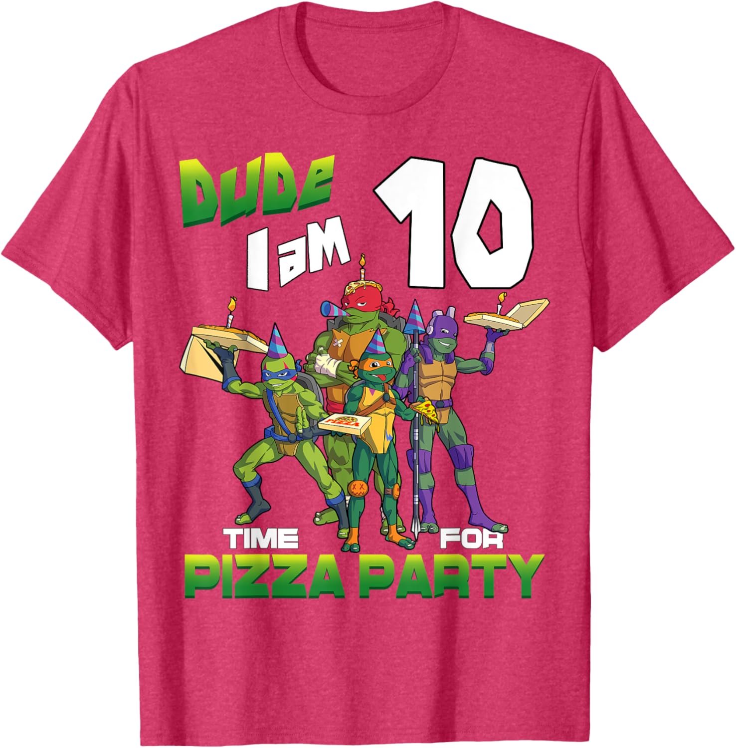Mademark TMNT Pizza Birthday T-Shirt for 10 Year Olds - Fun Kids Tee - 1