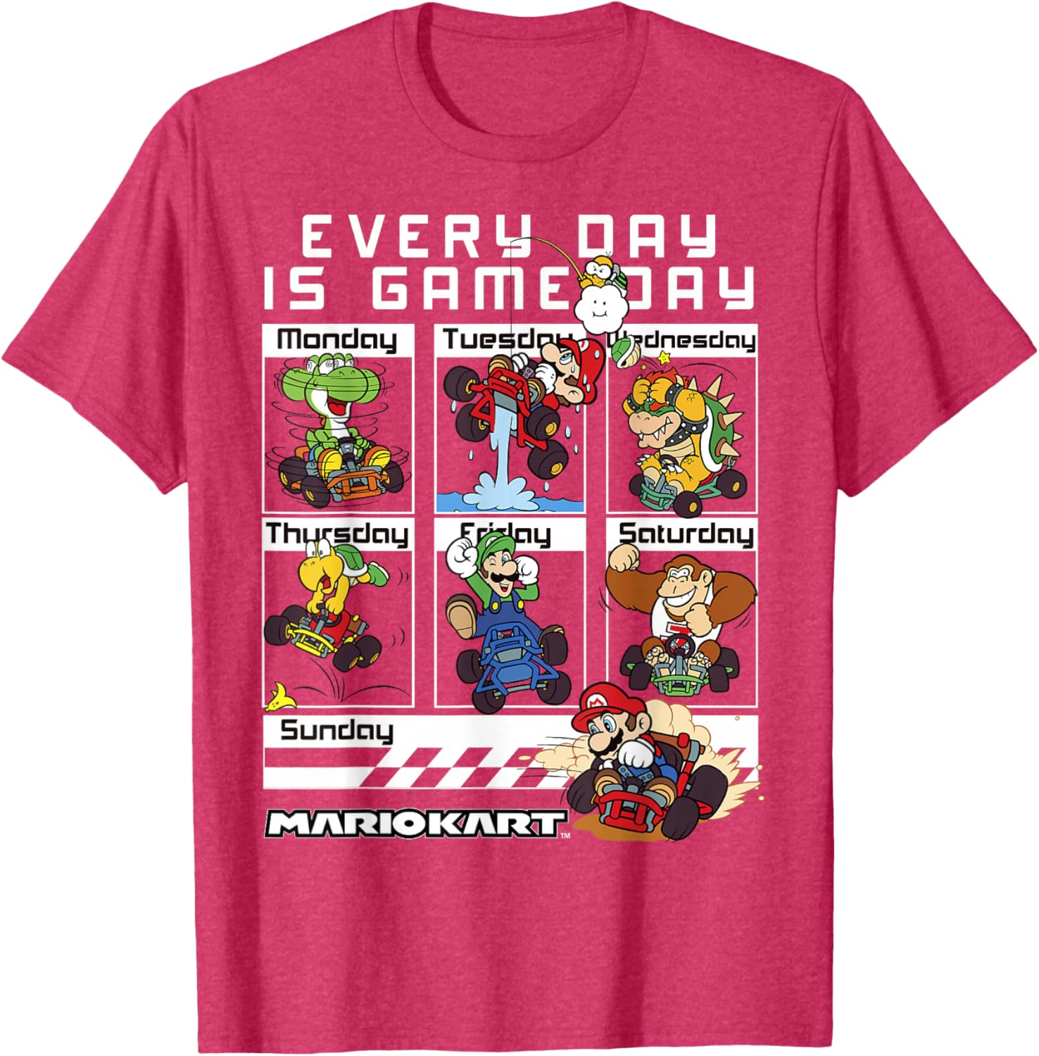 Mario Kart Everyday Is Game Day Graphic T-Shirt for Gamers and Fans - 4