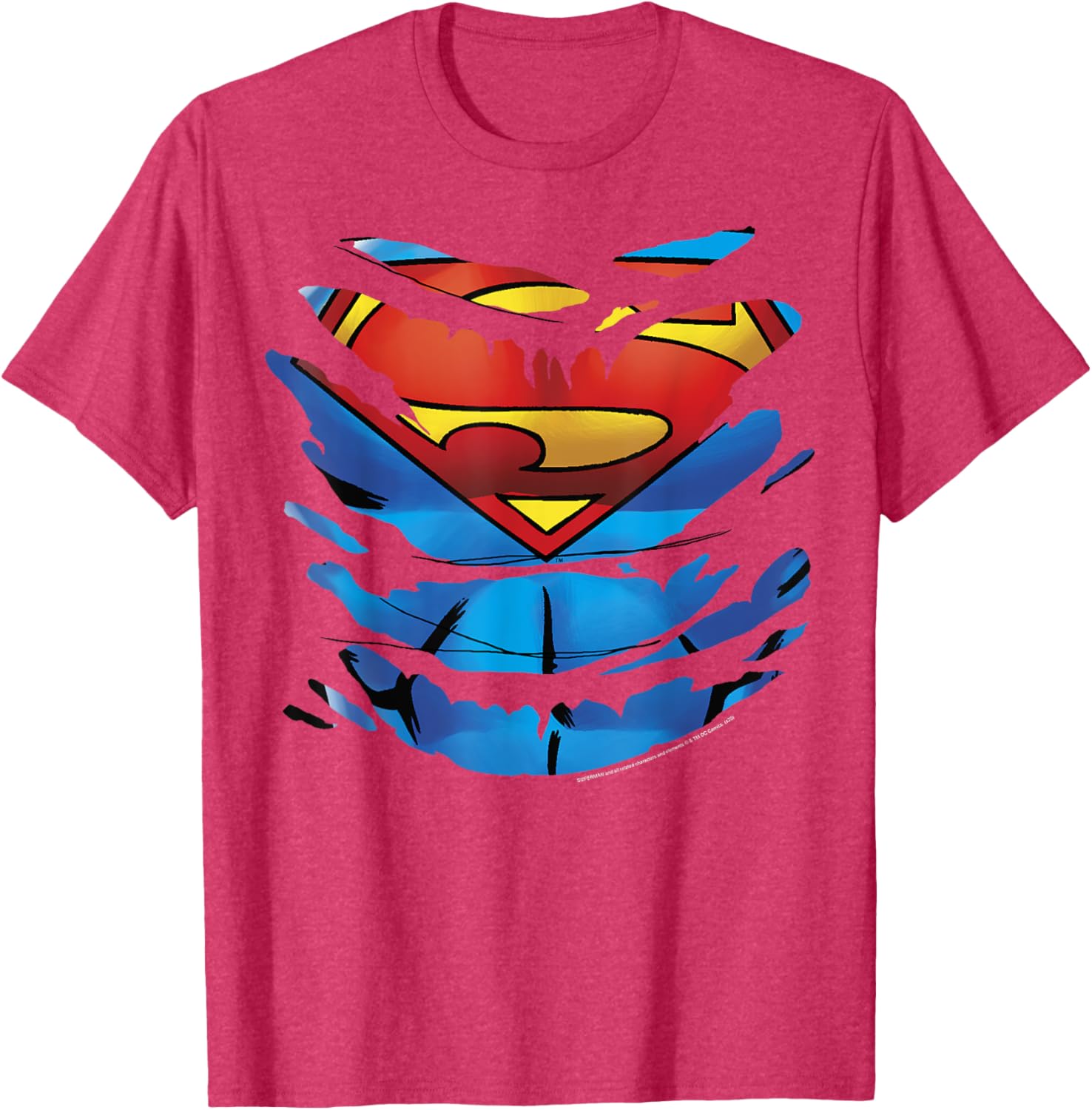 Superman Costume Rip Through T-Shirt for Fans of DC Comics Apparel - 3