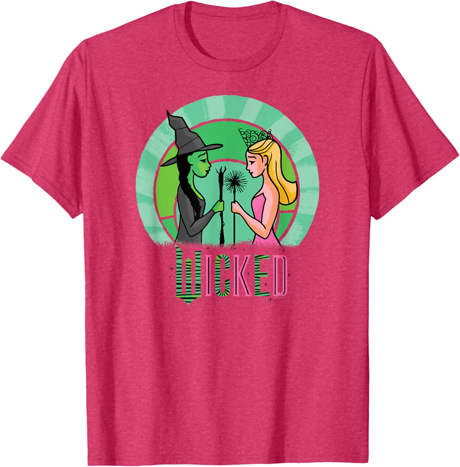 Wicked Glinda and Elphaba Sketched T-Shirt for Fans of the Musical - 7