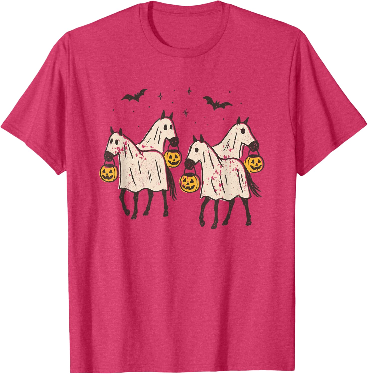 Cute Ghost Horses Halloween Trick or Treat T-Shirt for Kids and Adults - 6