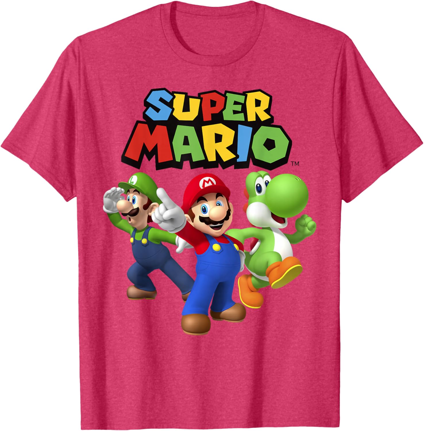 Super Mario Group Shot T-Shirt Featuring Luigi and Yoshi Fun Design - 11
