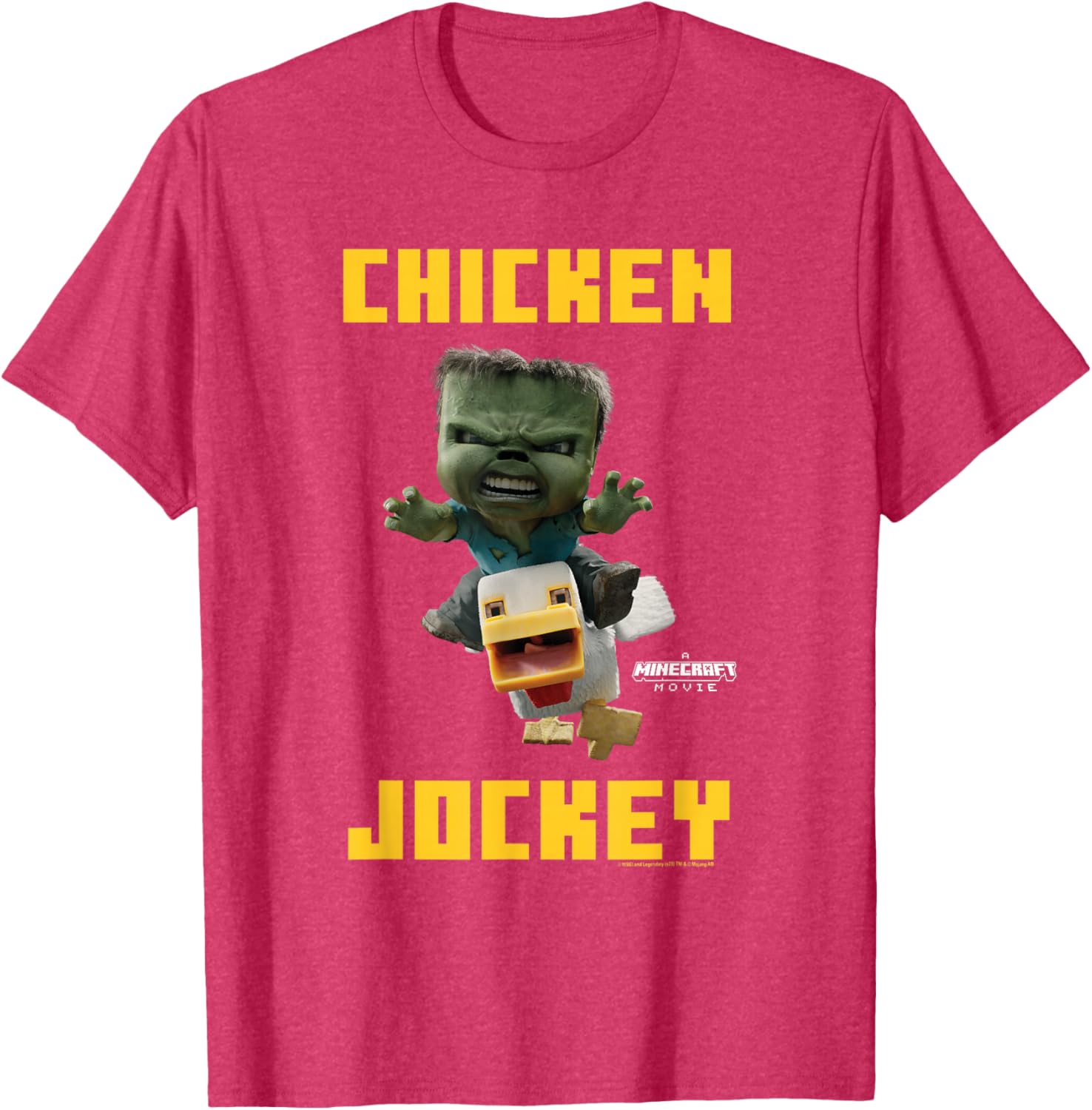 Minecraft Chicken Jockey Baby Zombie Logo T-Shirt for Gamers - 9