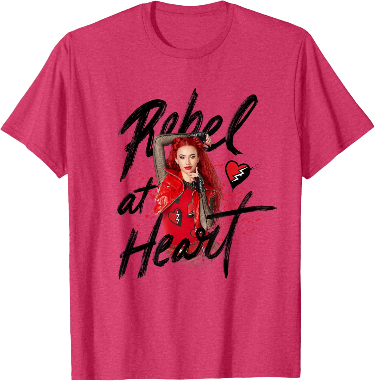 Disney Descendants 4 Red Rebel Heart T-Shirt for Kids and Fans - 16