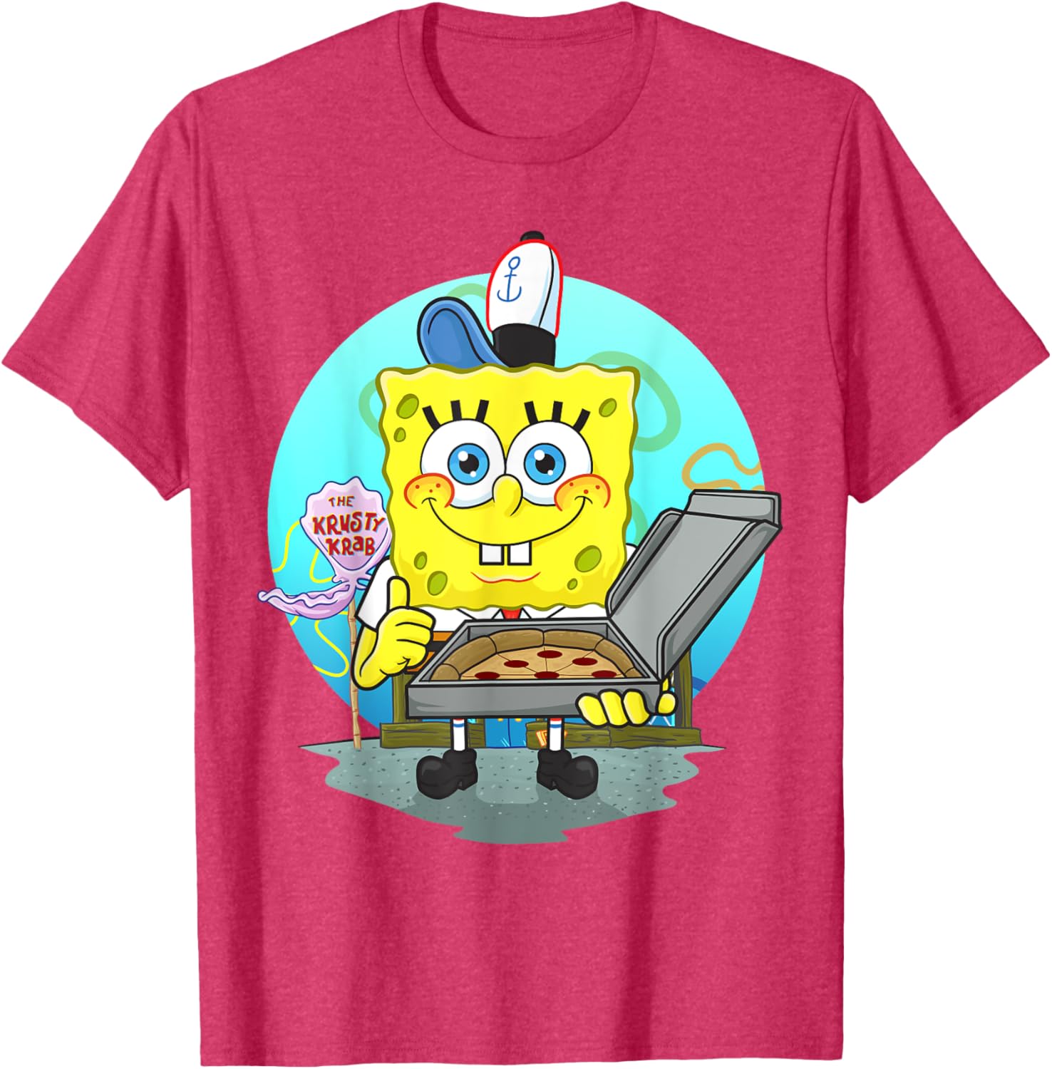 Mademark SpongeBob SquarePants Krusty Krab Pizza Delivery T-Shirt - 7