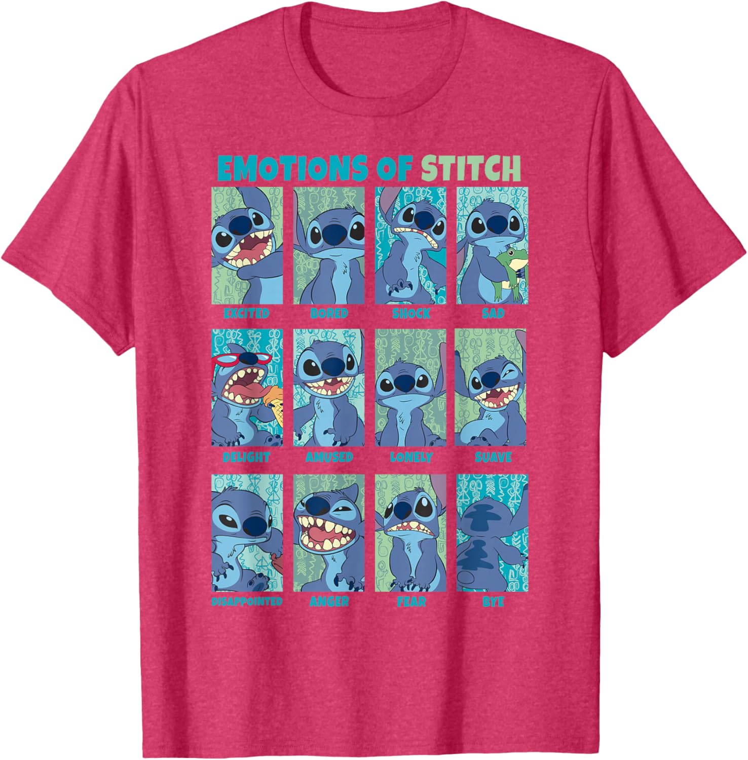 Disney Lilo & Stitch Emotions Stitch Box Up Panels T-Shirt for Fans - 8