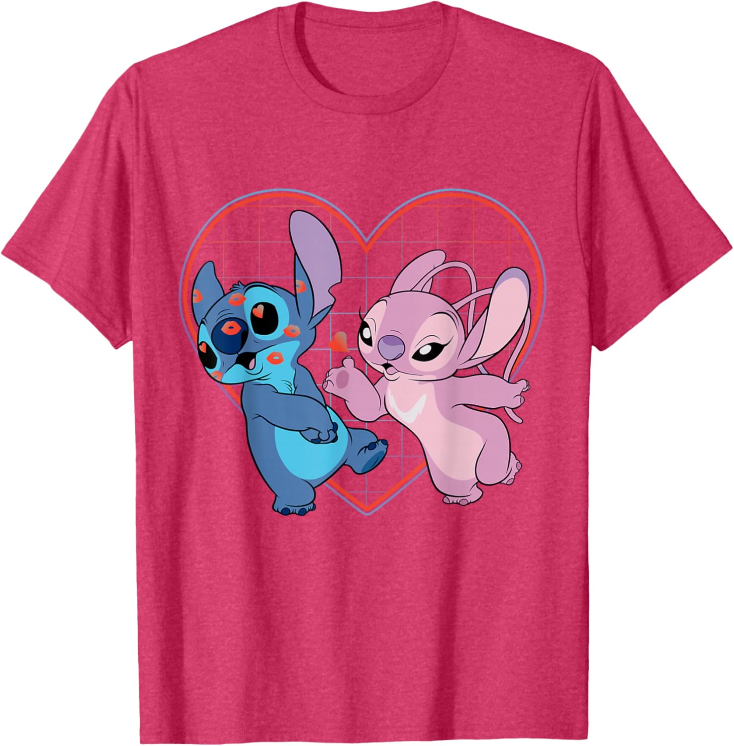 Disney Lilo and Stitch Angel Heart Kisses T-Shirt for Fun Fashion Lovers - 12