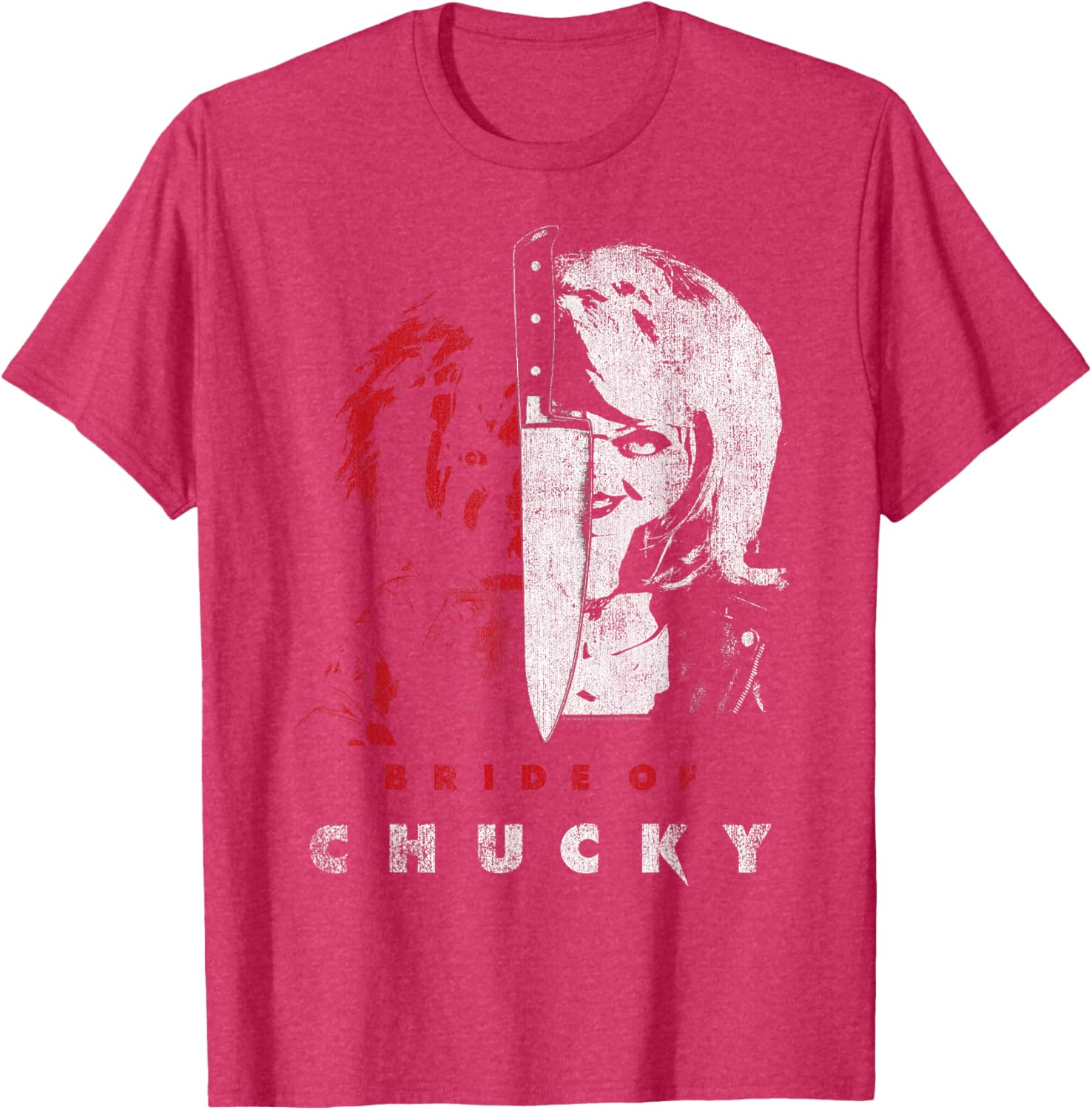 Child's Play Bride of Chucky Split Portrait T-Shirt for Horror Fans - 4
