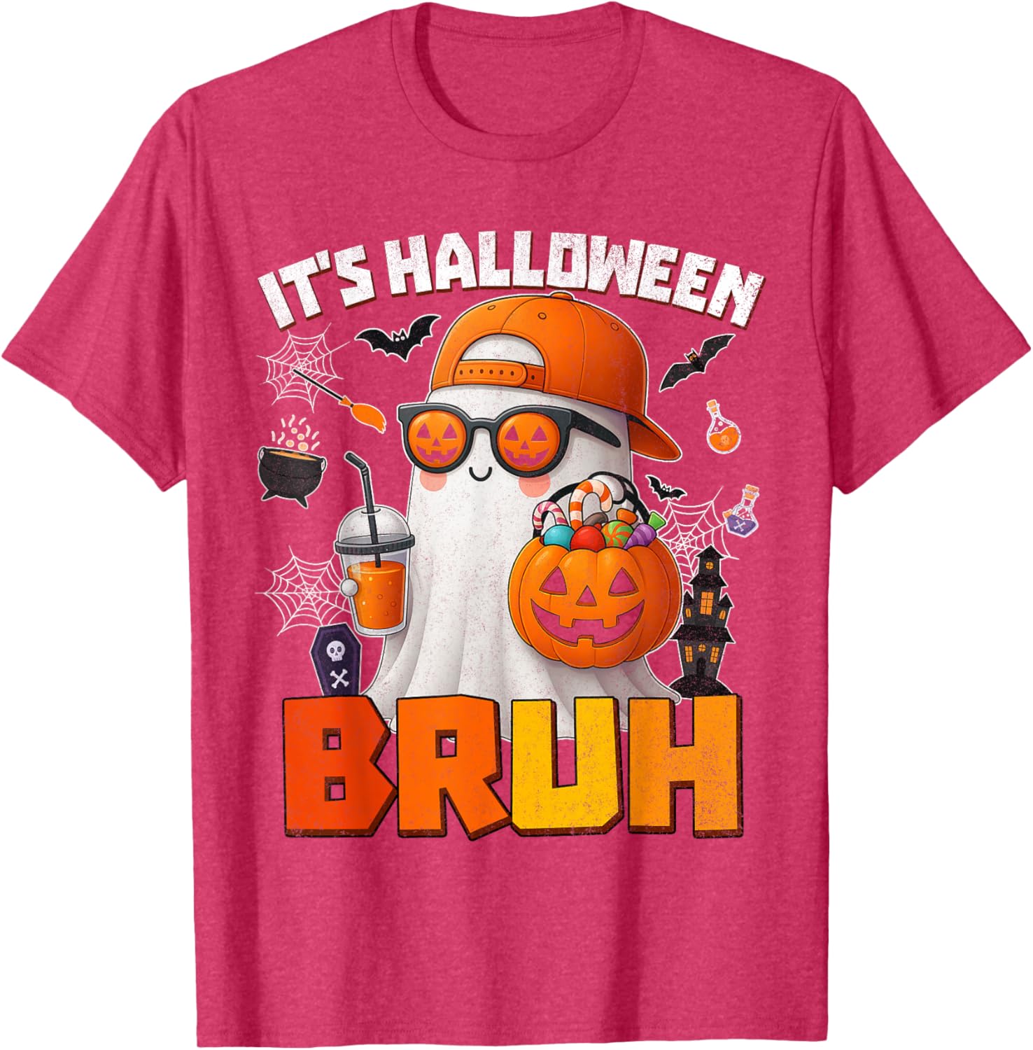 Funny Halloween Boo Ghost Pumpkin Costume T-Shirt for Kids and Men - 3