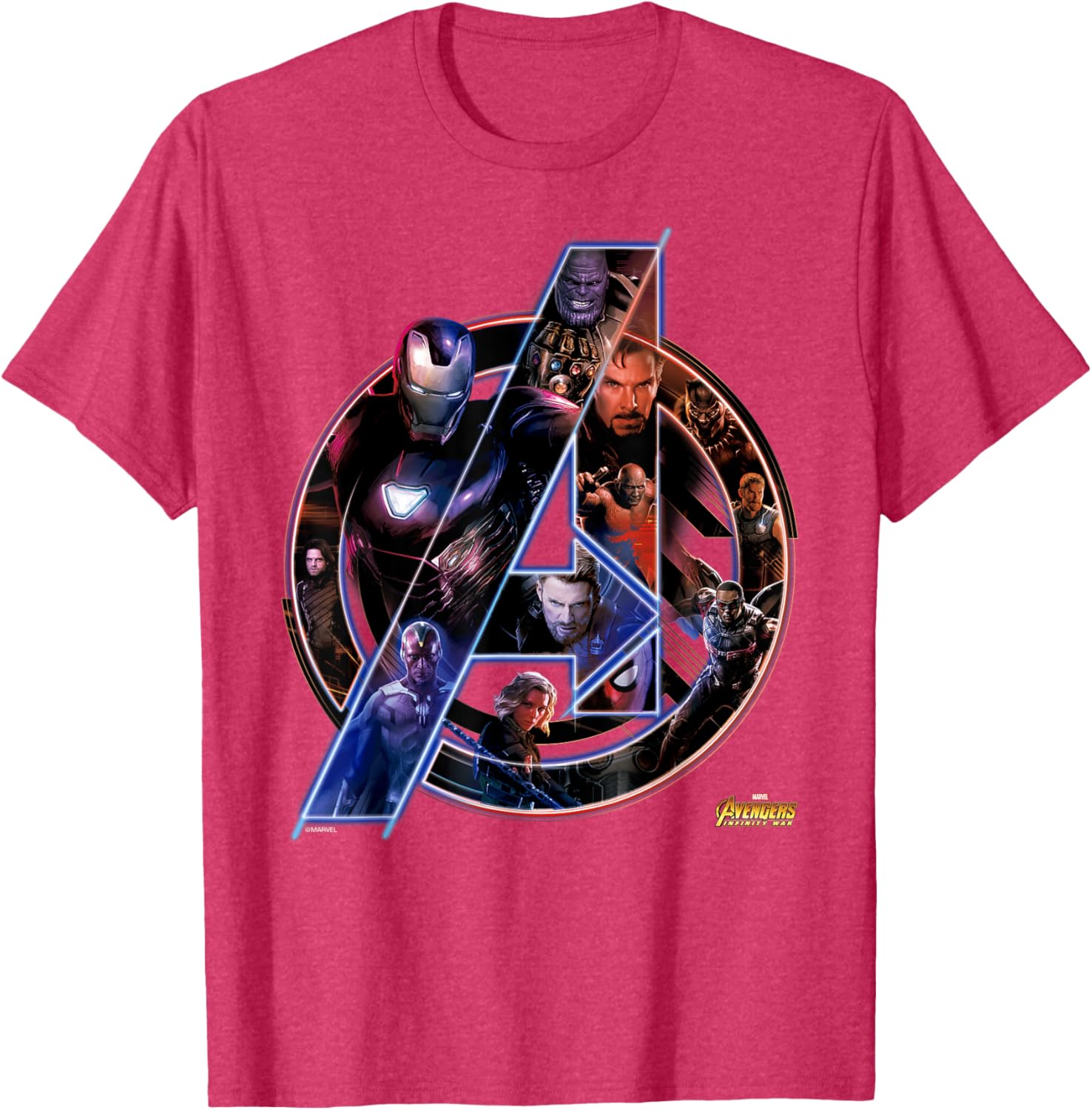 Marvel Avengers Infinity War Neon Team Short Sleeve T-Shirt for Fans - 12