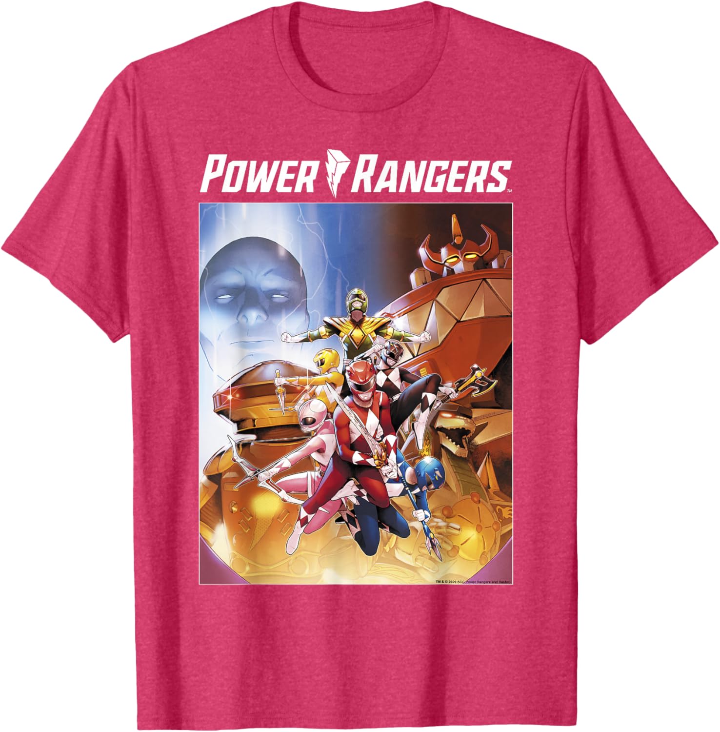 Power Rangers Rainbow Color Action Group Shot Poster T-Shirt for Fans - 12