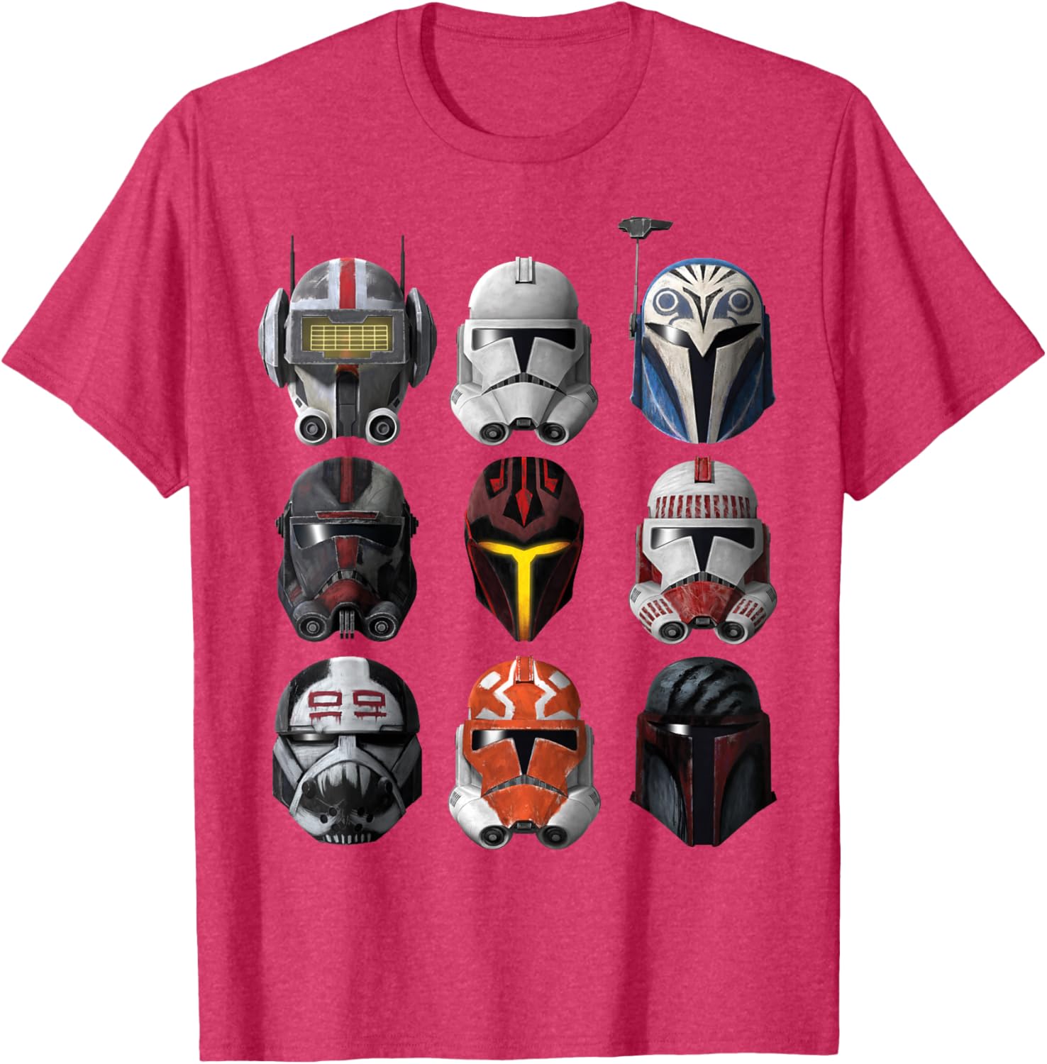 Star Wars Clone Wars Helmets T-Shirt for Fans and Collectors - 4