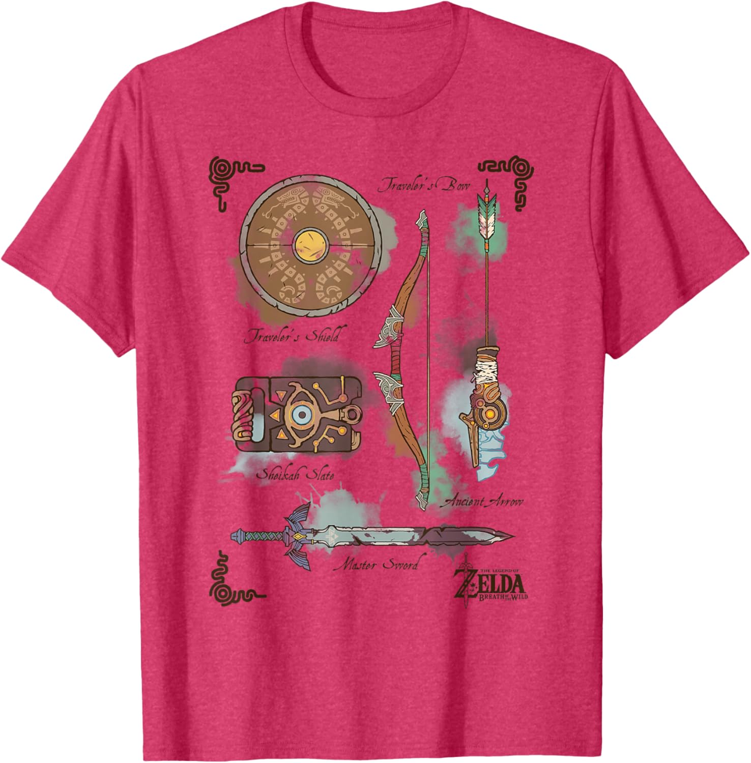 Zelda Breath of the Wild Link Inventory Graphic T-Shirt for Fans - 8