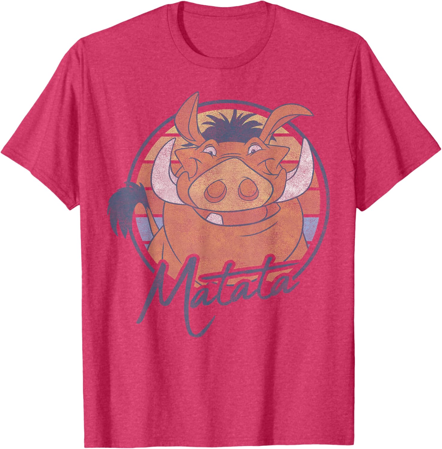 Disney The Lion King Pumbaa Matata Text Portrait T-Shirt for Kids and Adults - 7