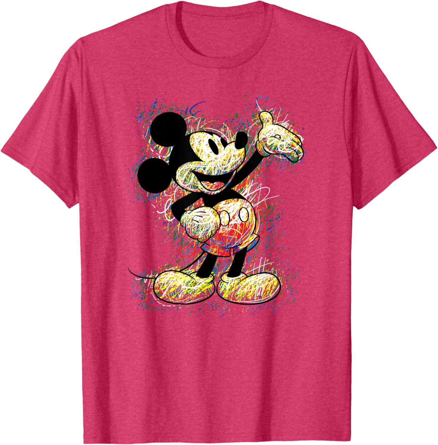 Disney Mickey Mouse Scribble T-Shirt for Kids and Adults - Fun Apparel - 4