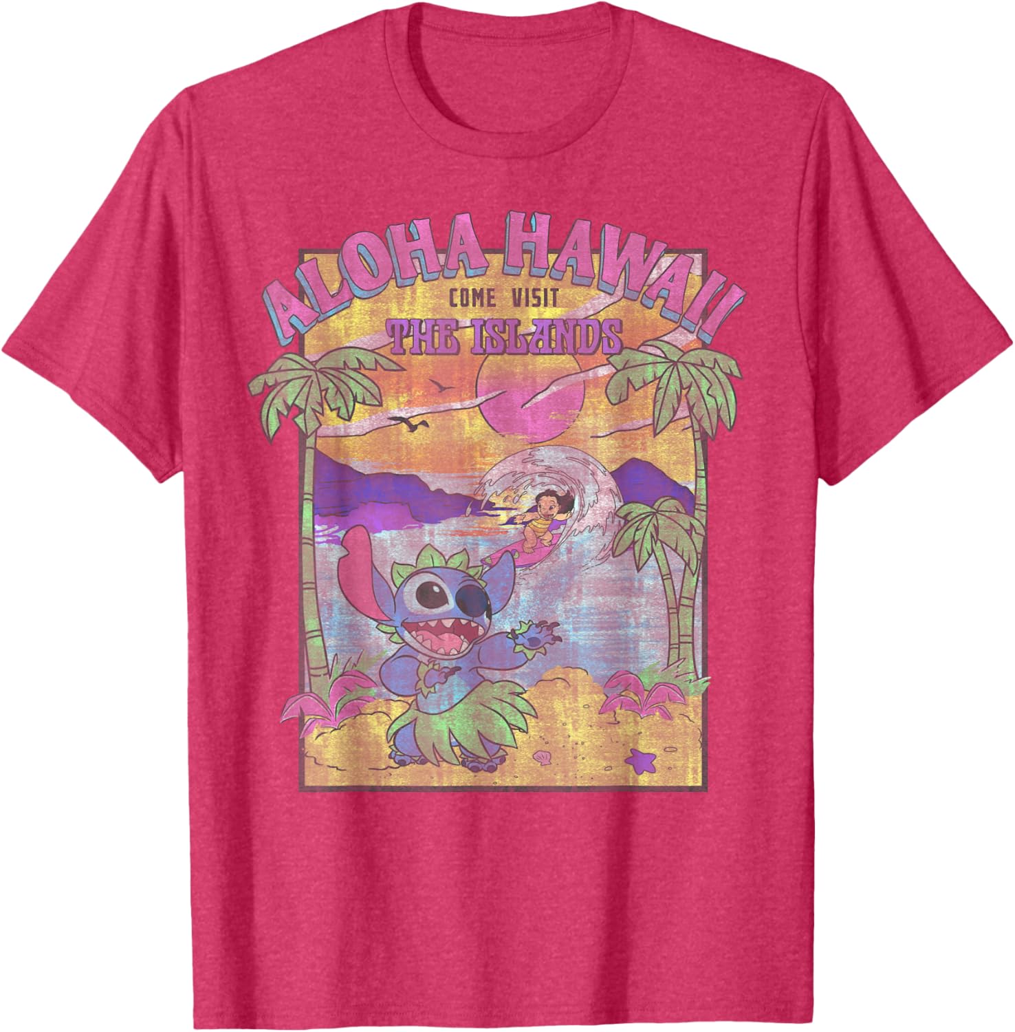 Disney Lilo & Stitch Aloha Hawaii Visit Islands T-Shirt for Fun Adventures - 8