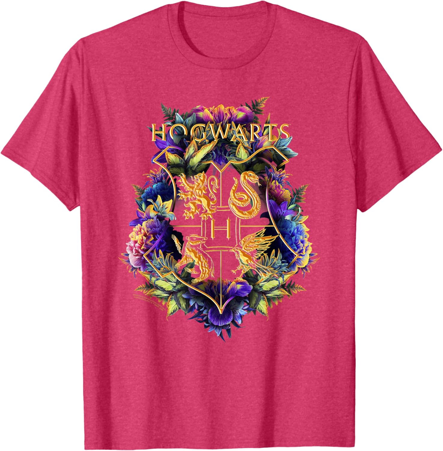 Harry Potter Hogwarts Floral Crest Long Sleeve T-Shirt for Fans - 7